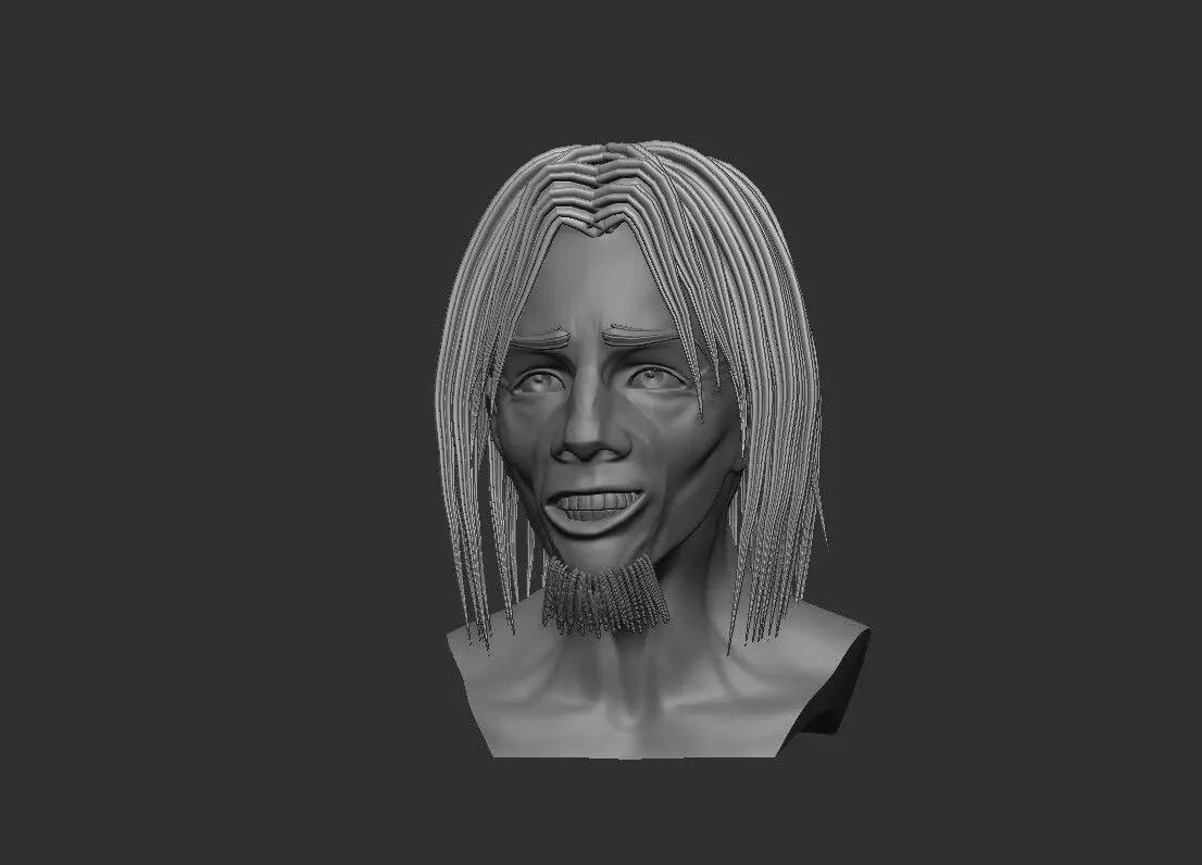 character head Creepy smile  3D print model_0