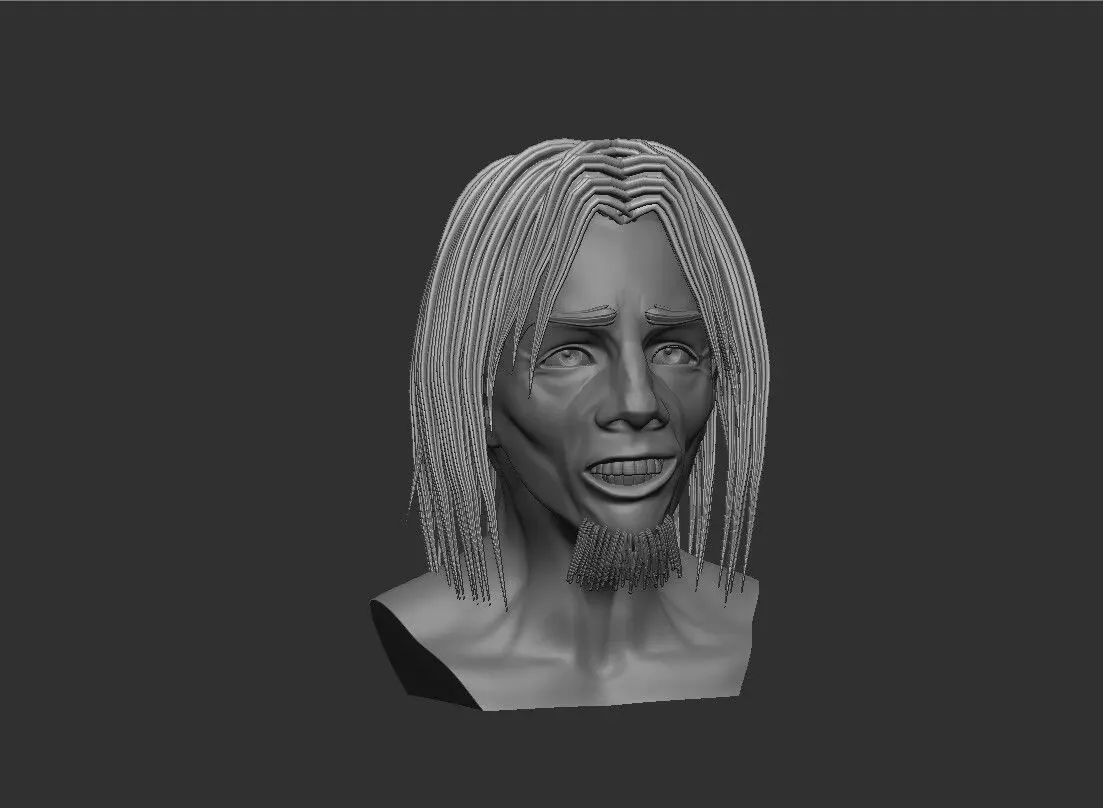 character head Creepy smile  3D print model_2