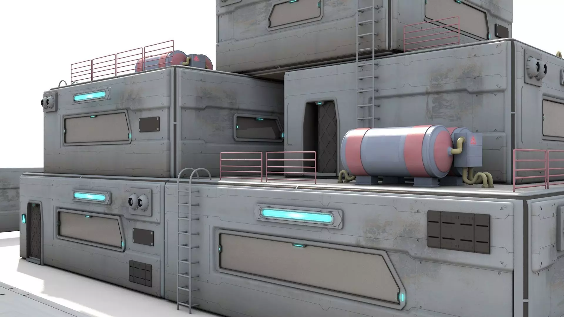 Space Colony Modular Pack Sci-Fi Buildings 3D model_6