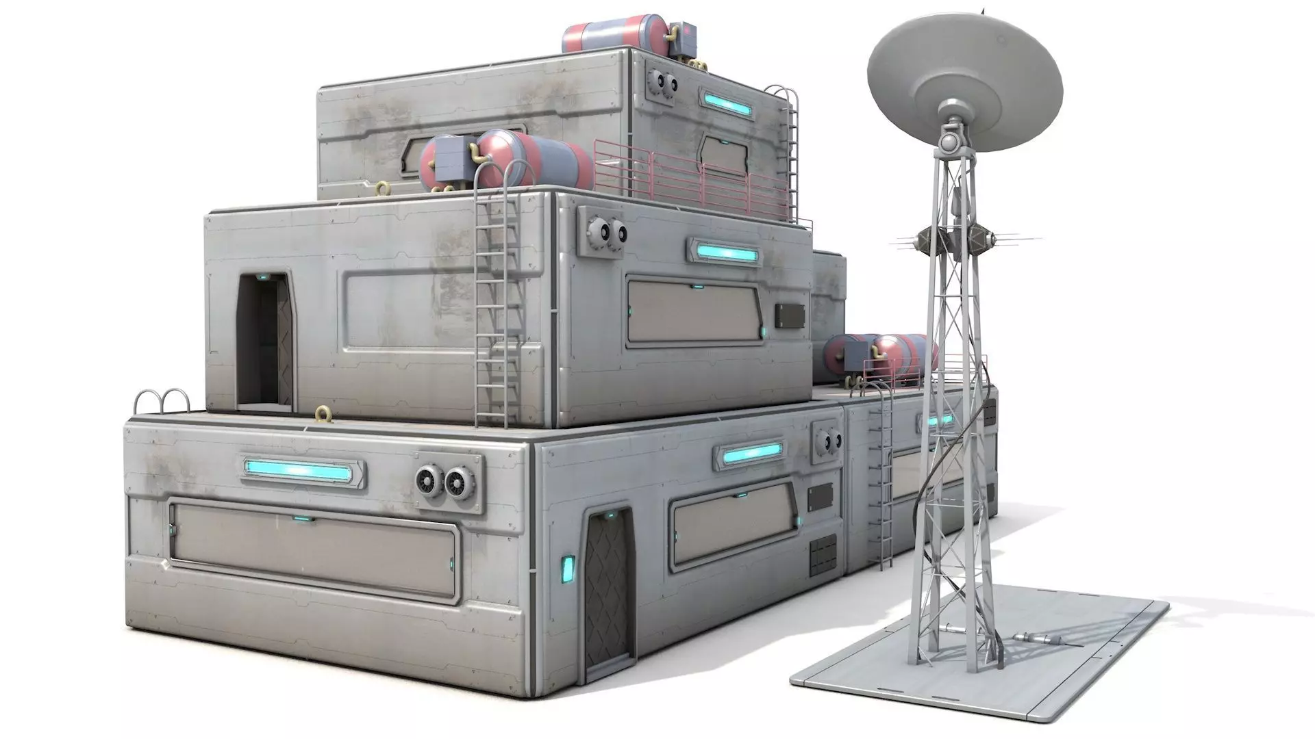 Space Colony Modular Pack Sci-Fi Buildings 3D model_3