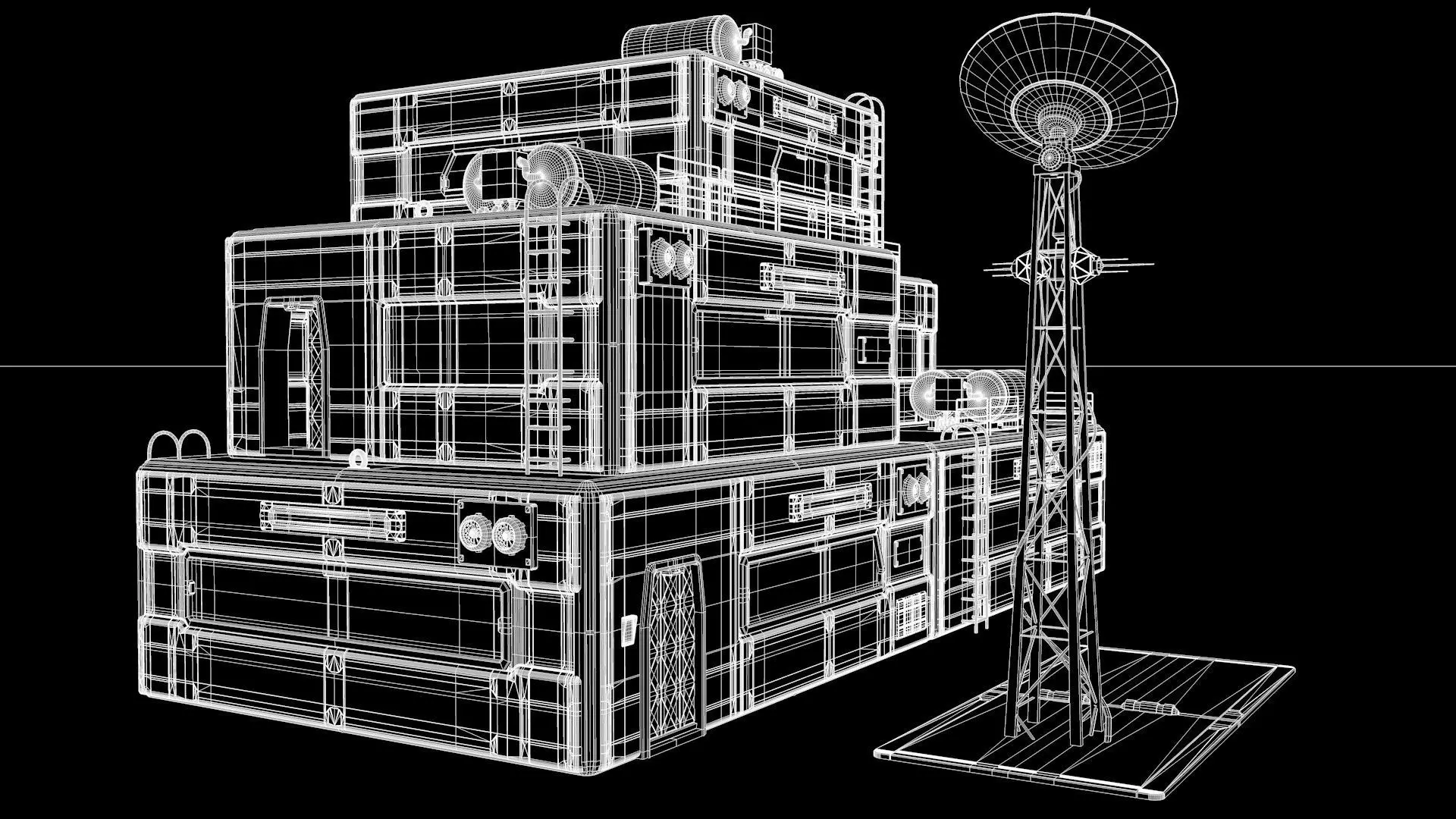Space Colony Modular Pack Sci-Fi Buildings 3D model_14