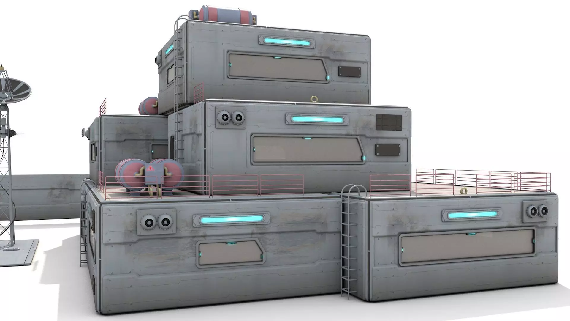 Space Colony Modular Pack Sci-Fi Buildings 3D model_5