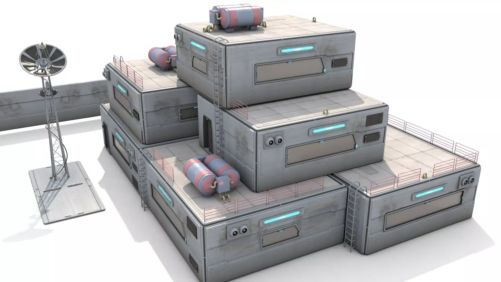 Space Colony Modular Pack Sci-Fi Buildings 3D model_8