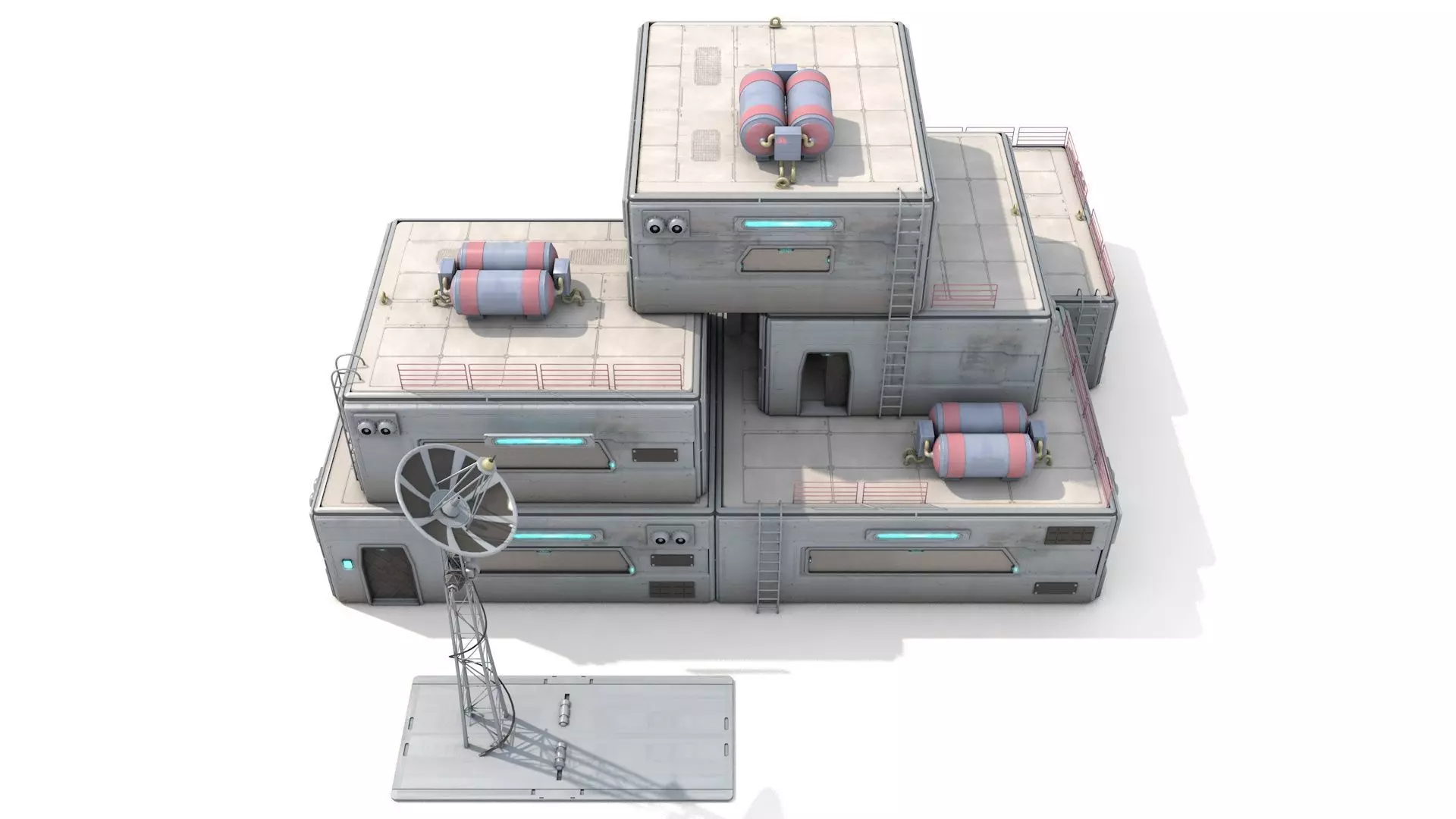 Space Colony Modular Pack Sci-Fi Buildings 3D model_4