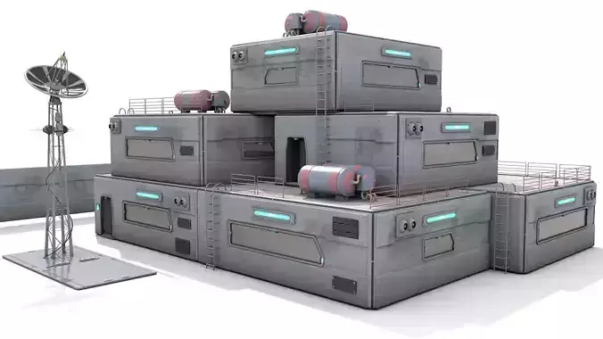 Space Colony Modular Pack Sci-Fi Buildings 3D model