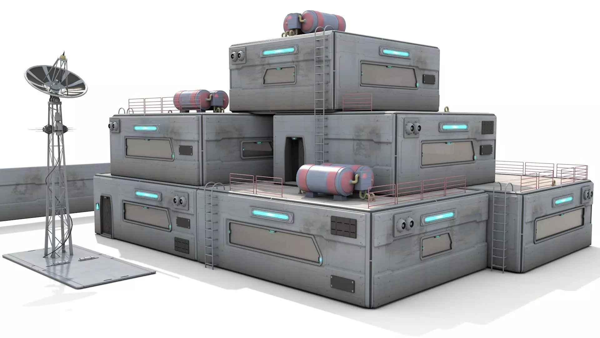 Space Colony Modular Pack Sci-Fi Buildings 3D model_0