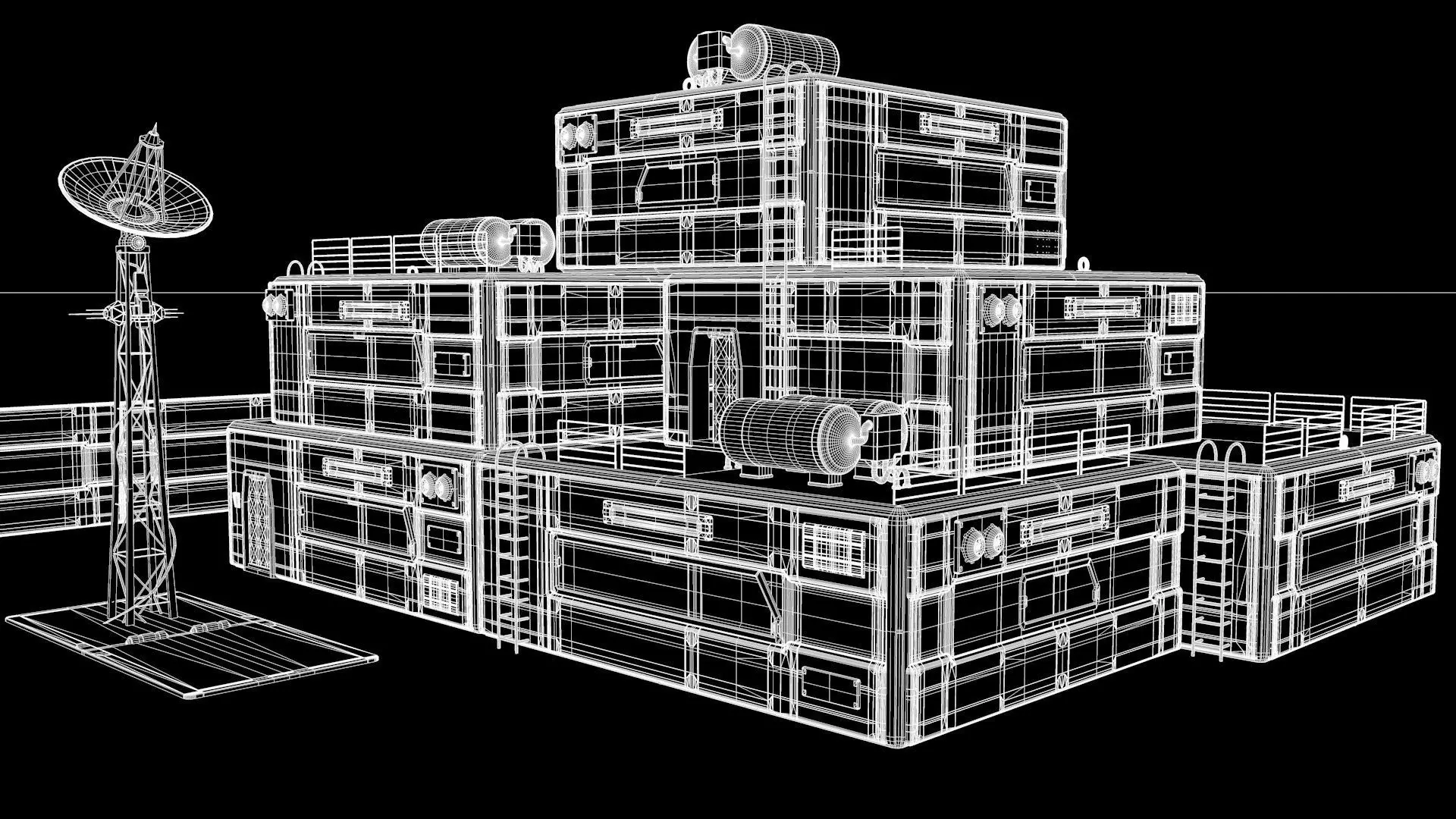 Space Colony Modular Pack Sci-Fi Buildings 3D model_13