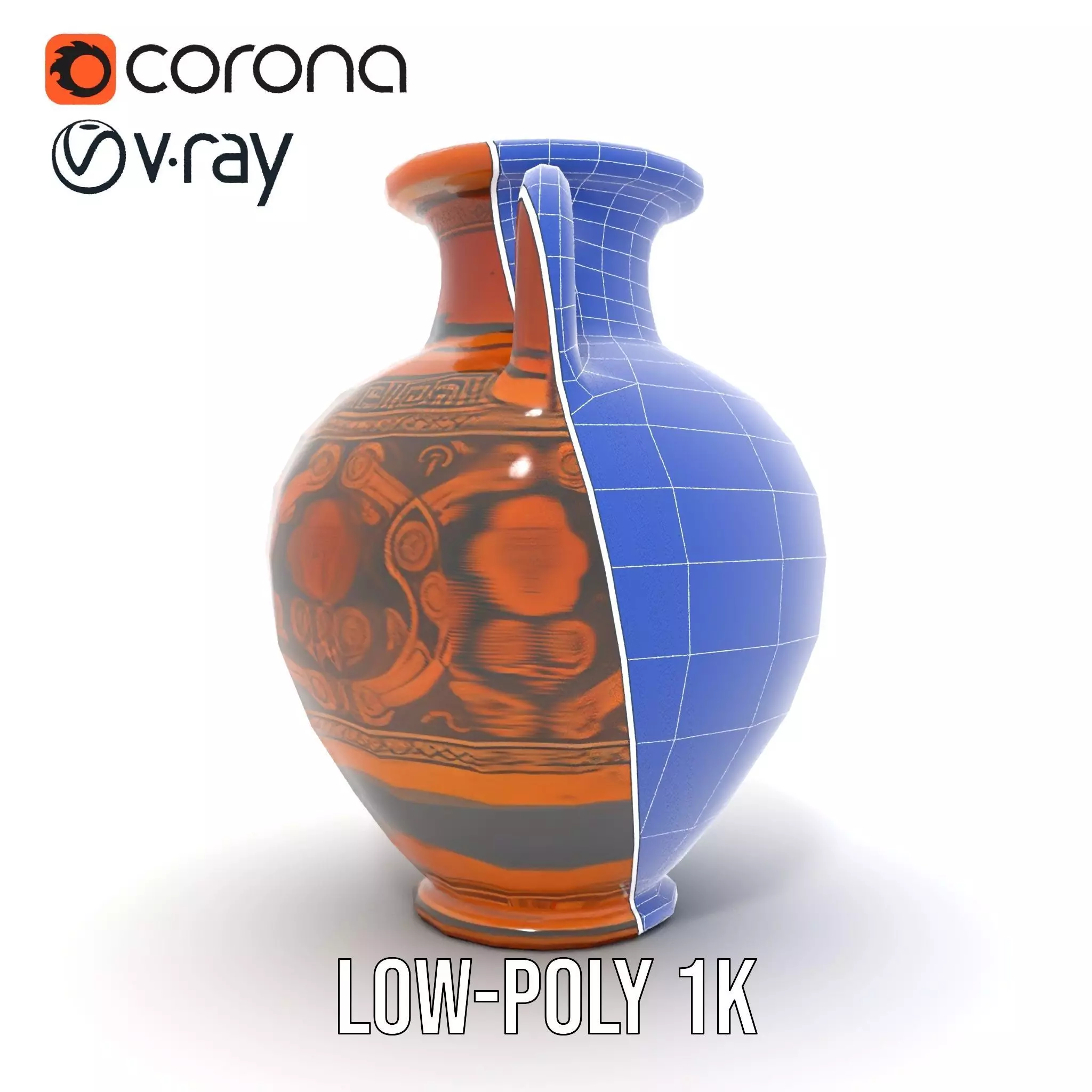 Greek Ceramic Vase model pack Low-poly 3D model_15