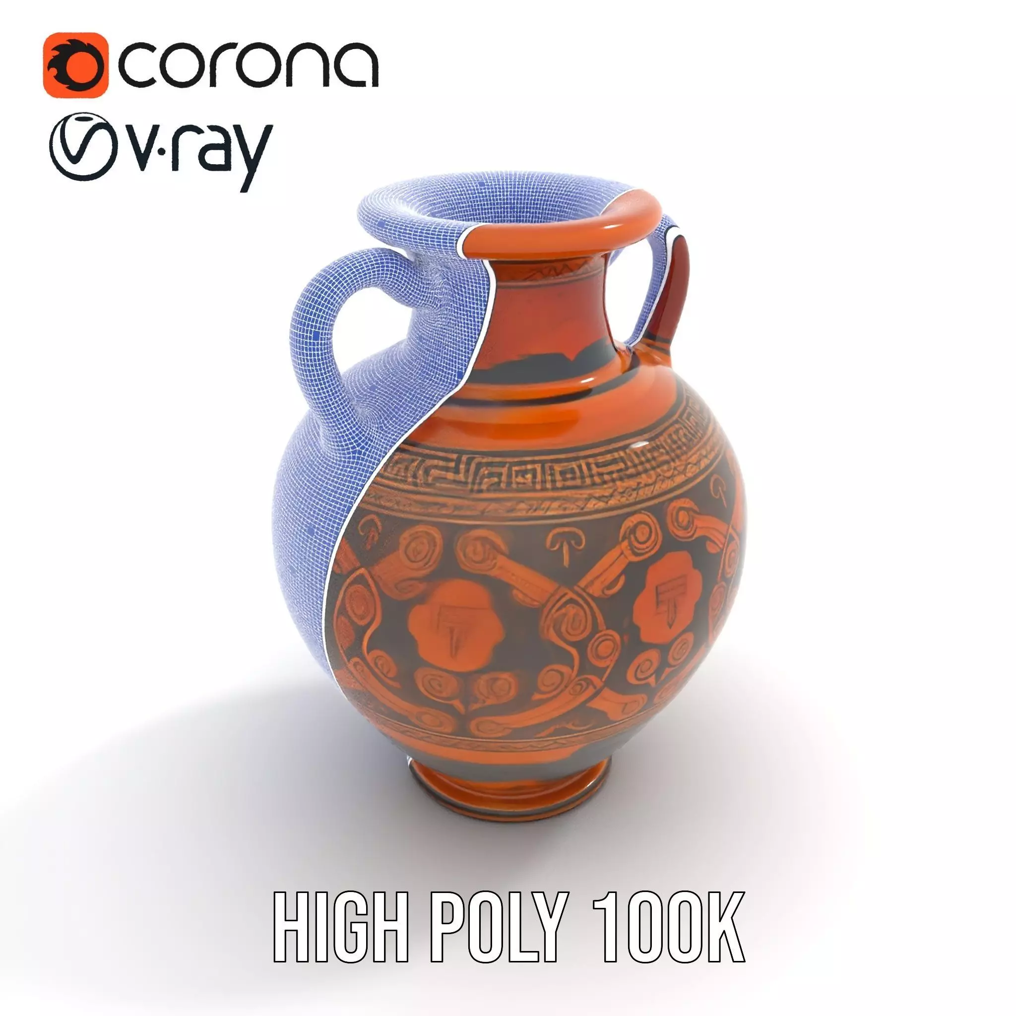 Greek Ceramic Vase model pack Low-poly 3D model_29