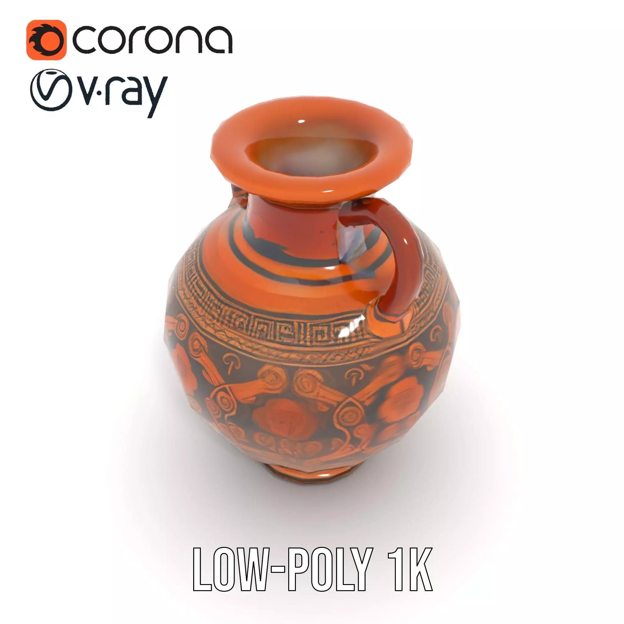 Greek Ceramic Vase model pack Low-poly 3D model_23