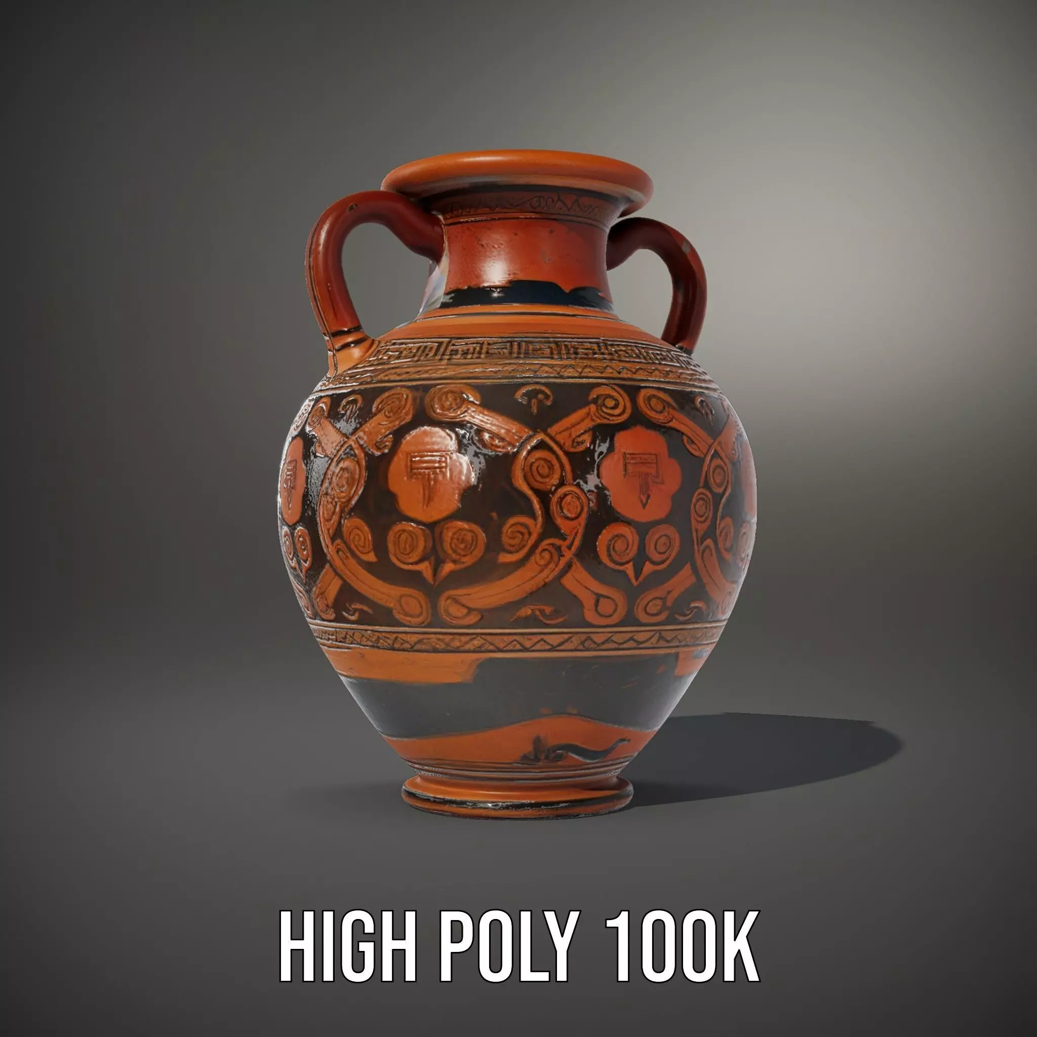 Greek Ceramic Vase model pack Low-poly 3D model_8
