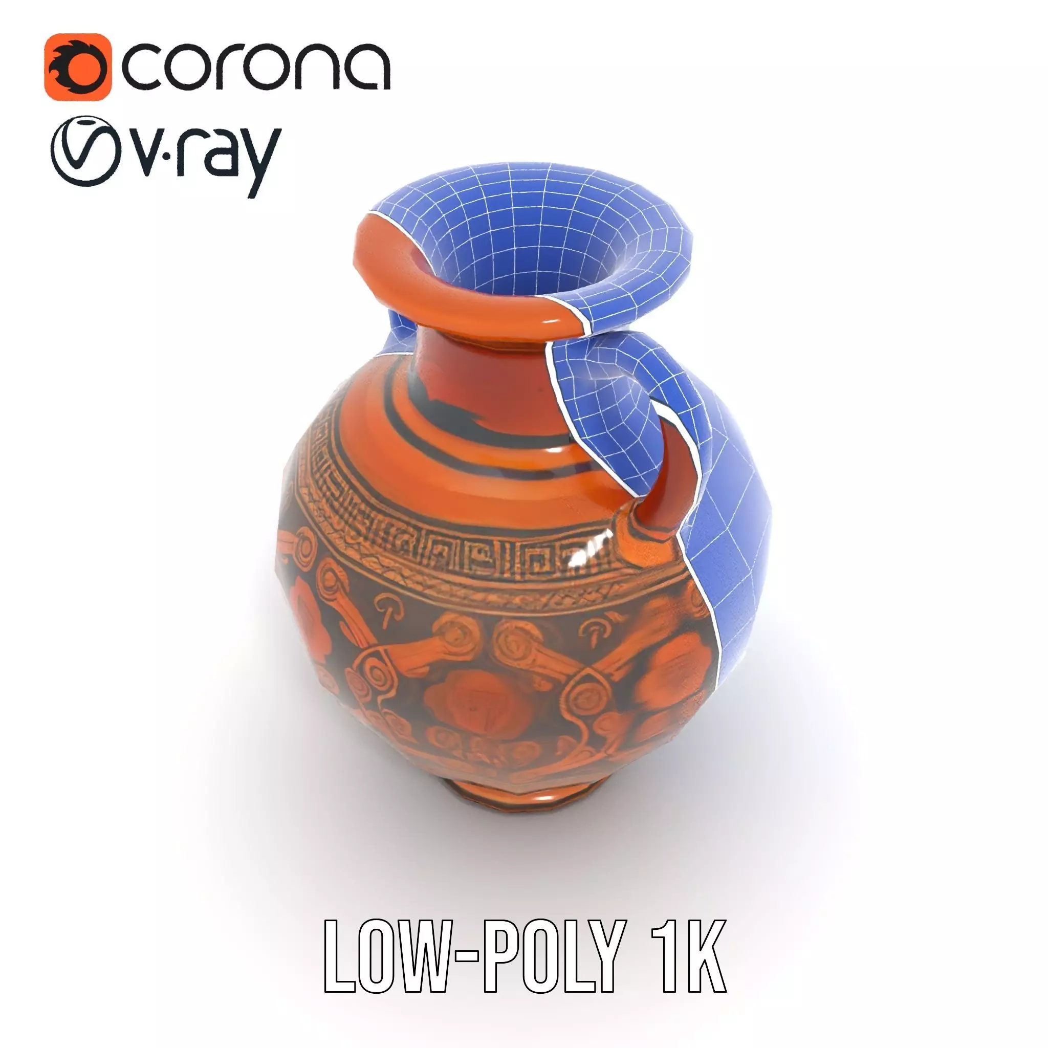 Greek Ceramic Vase model pack Low-poly 3D model_12