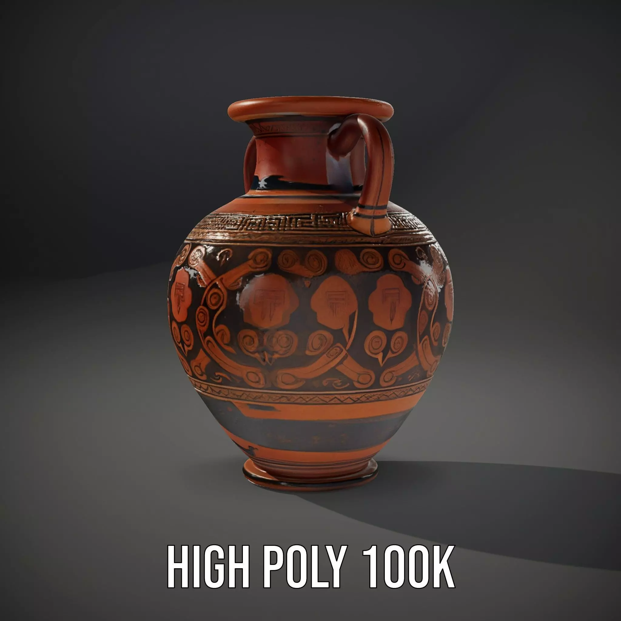 Greek Ceramic Vase model pack Low-poly 3D model_10
