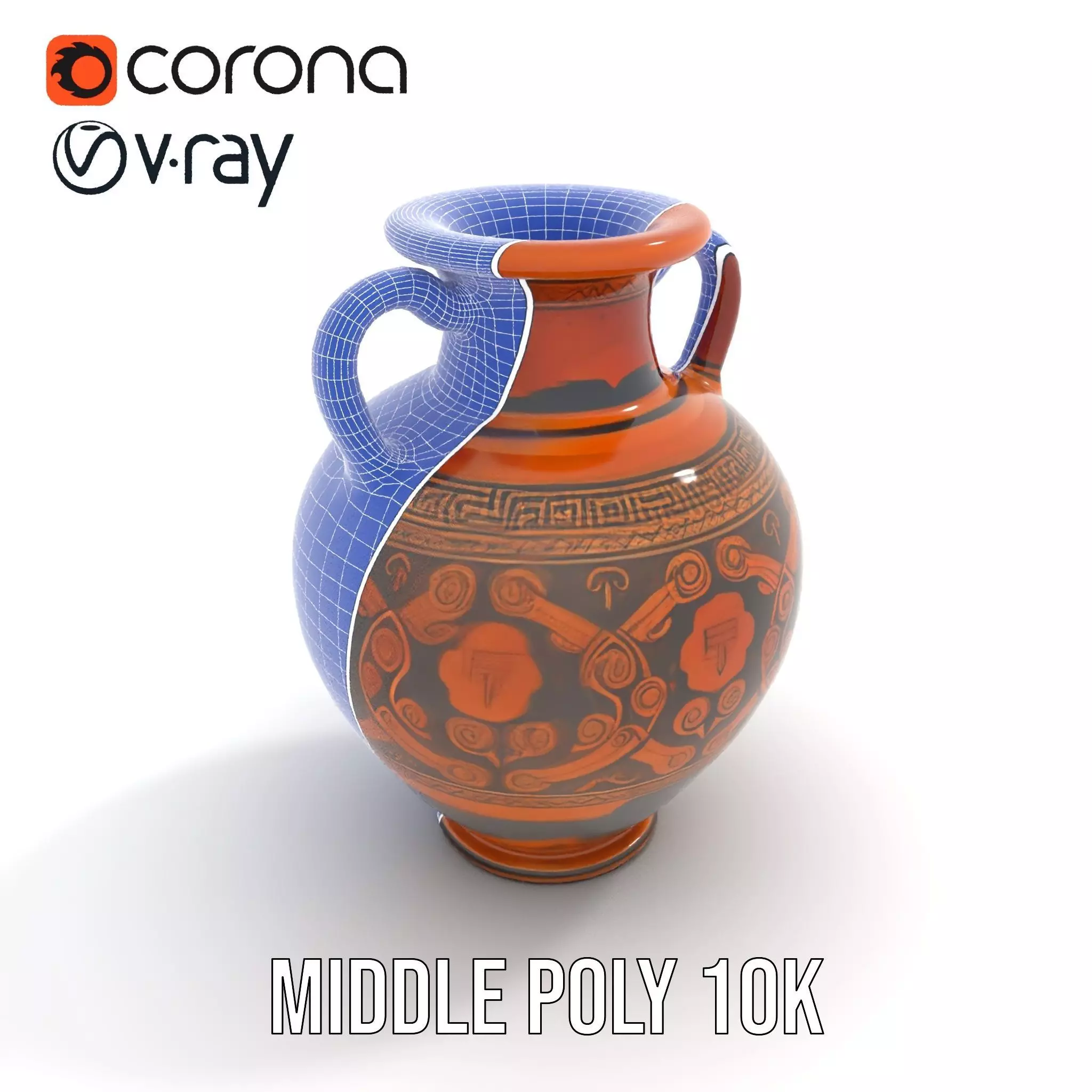 Greek Ceramic Vase model pack Low-poly 3D model_22
