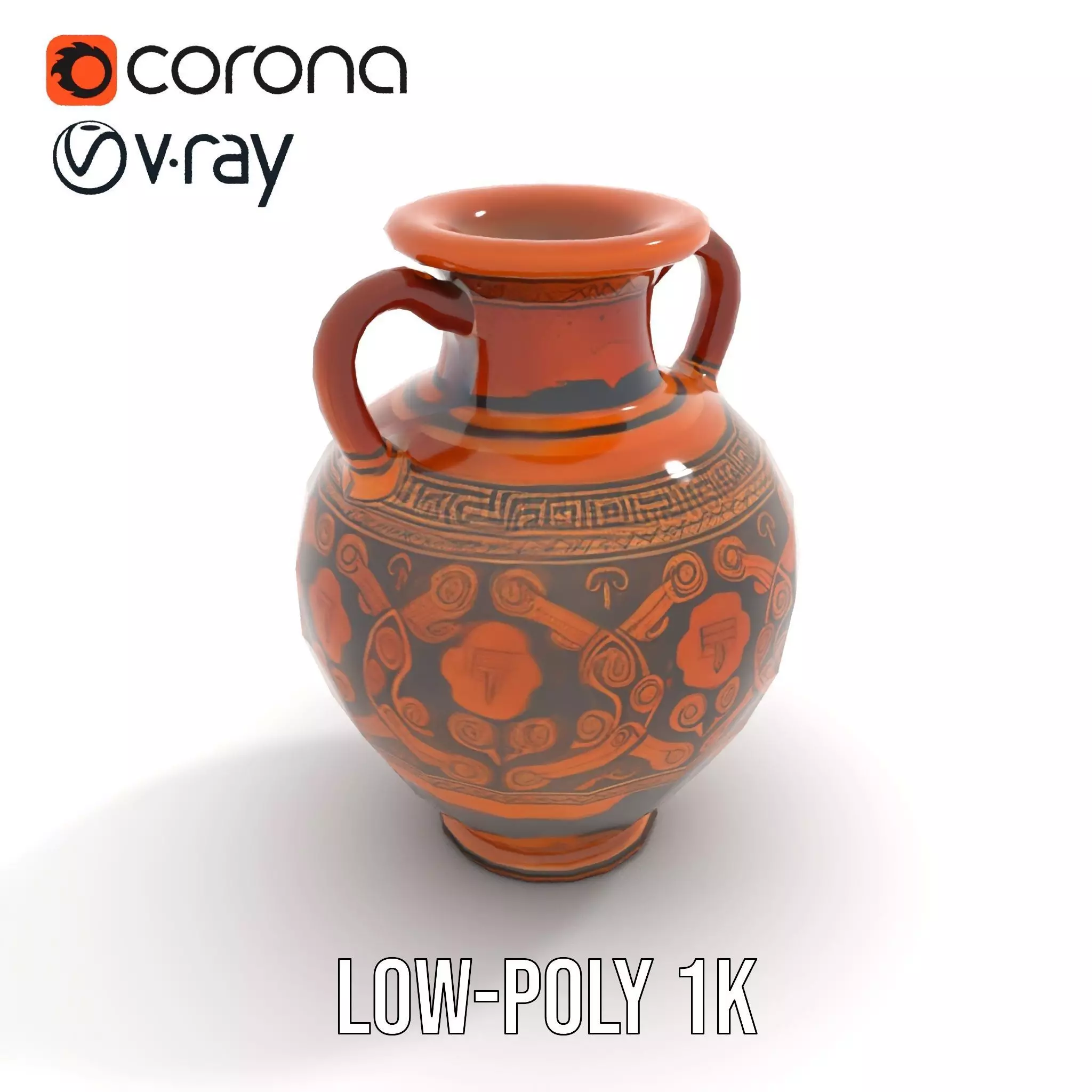 Greek Ceramic Vase model pack Low-poly 3D model_7