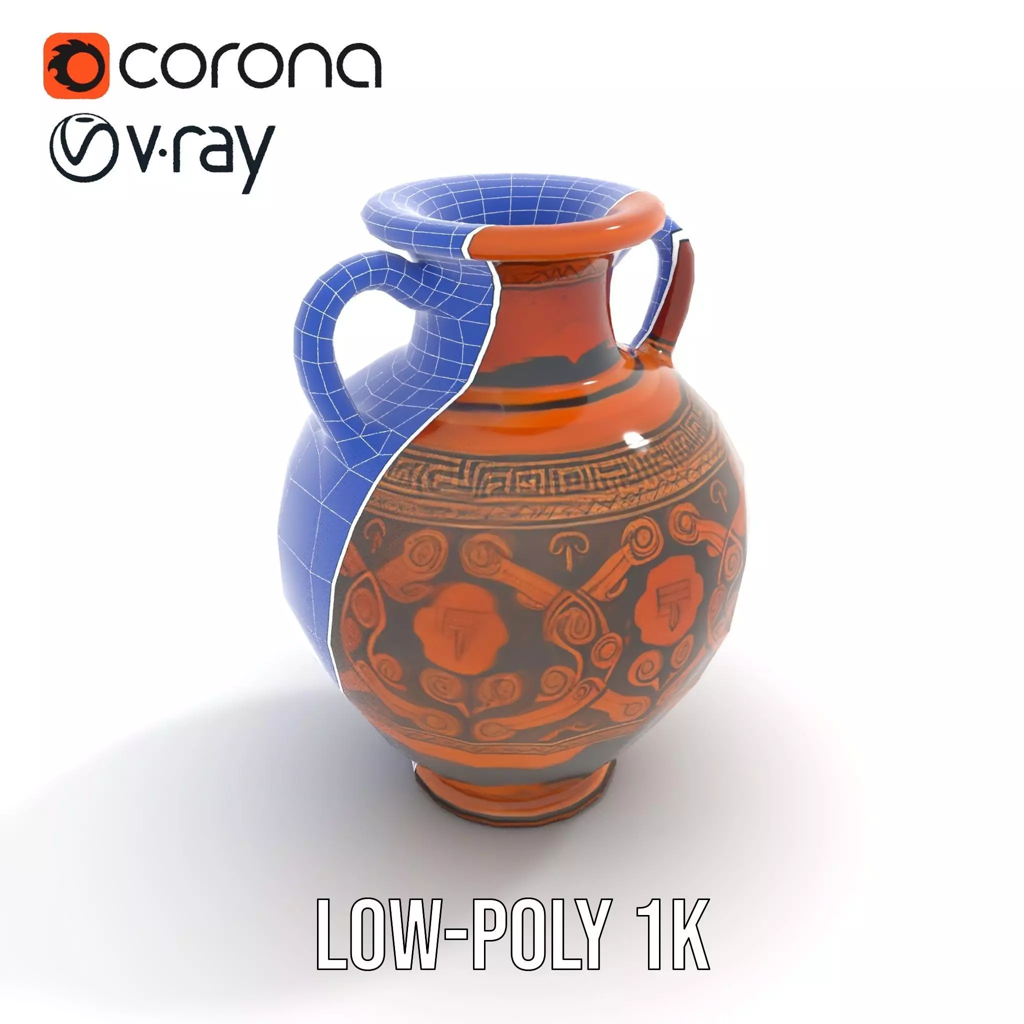 Greek Ceramic Vase model pack Low-poly 3D model_31