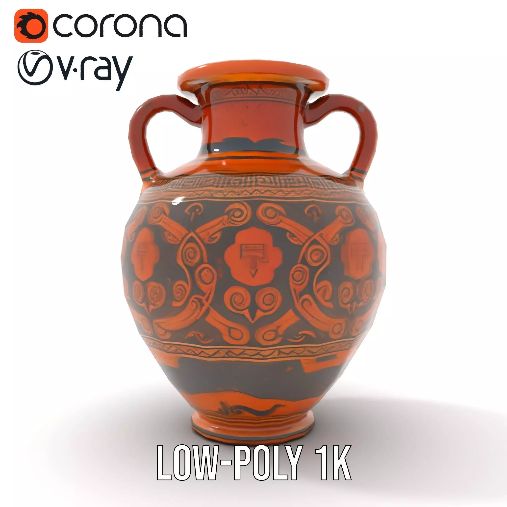 Greek Ceramic Vase model pack Low-poly 3D model_17