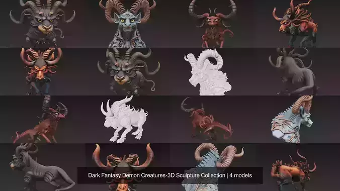 Dark Fantasy Demon Creatures-3D Sculpture Collection