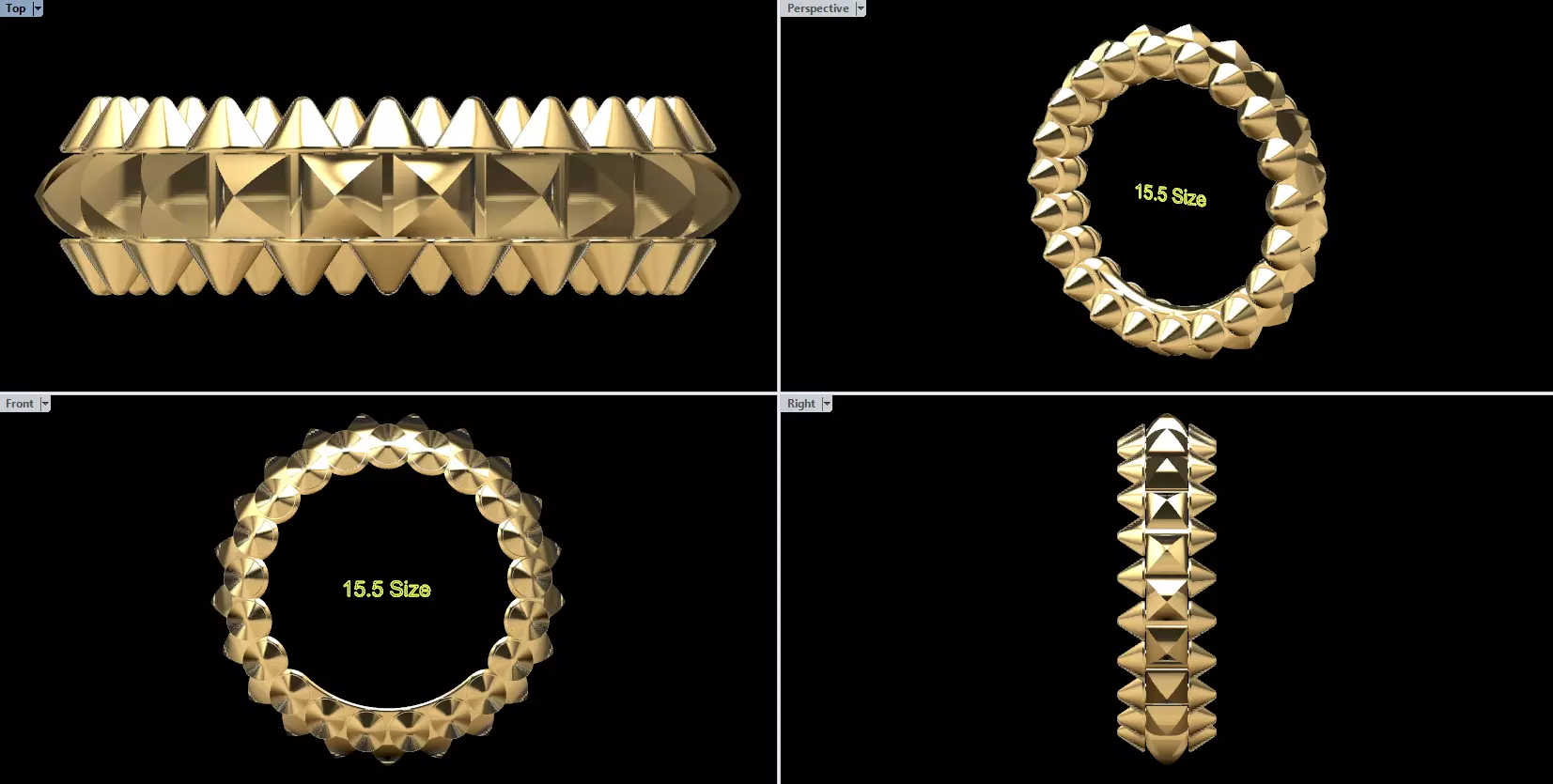 Gold Ring 3D print model_4