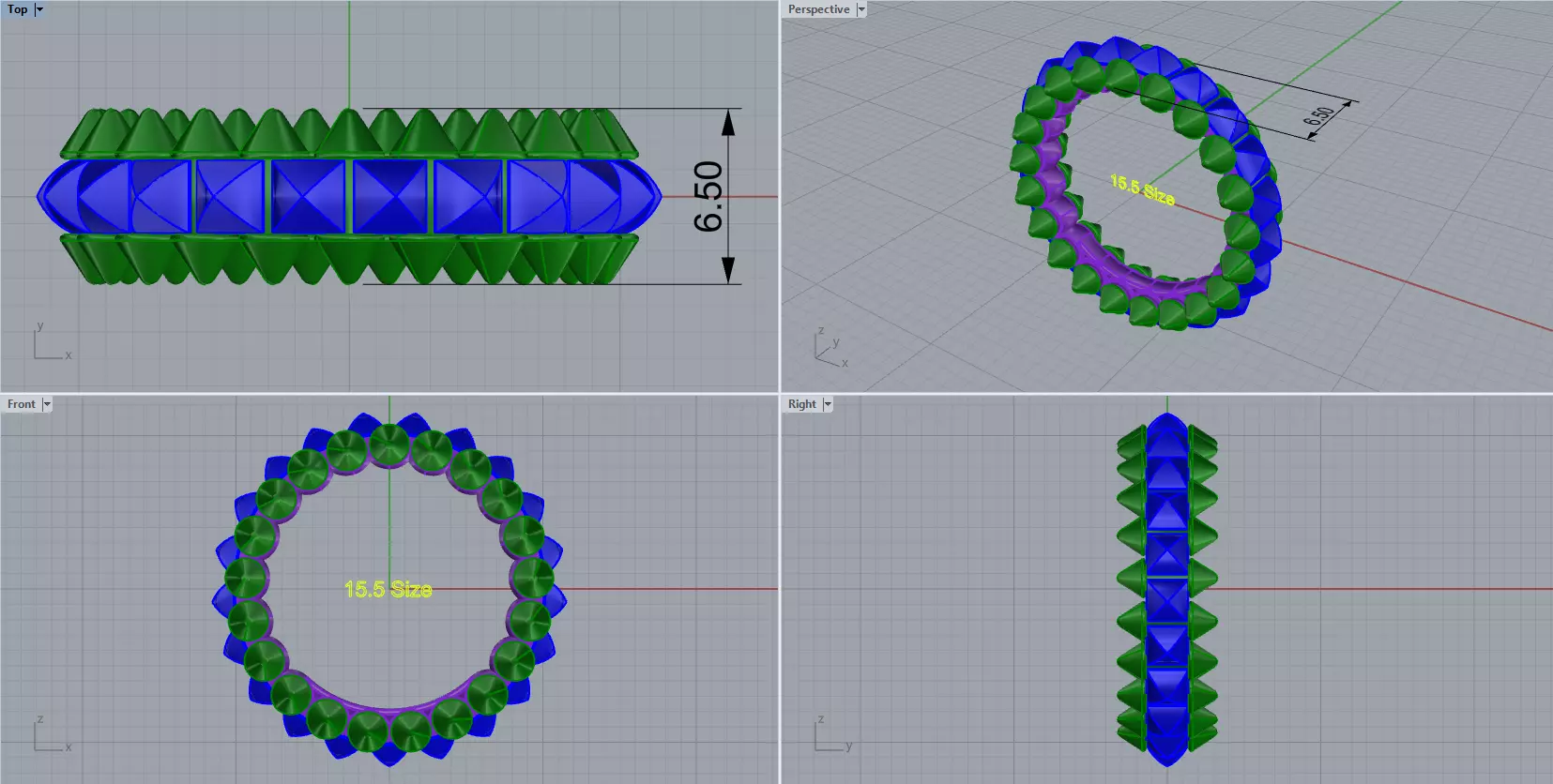 Gold Ring 3D print model_9