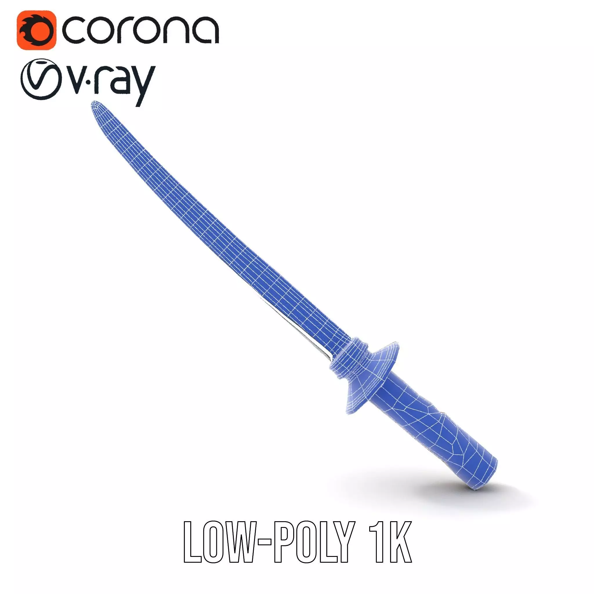 Elegant Katana Sword model pack Low-poly 3D model_16