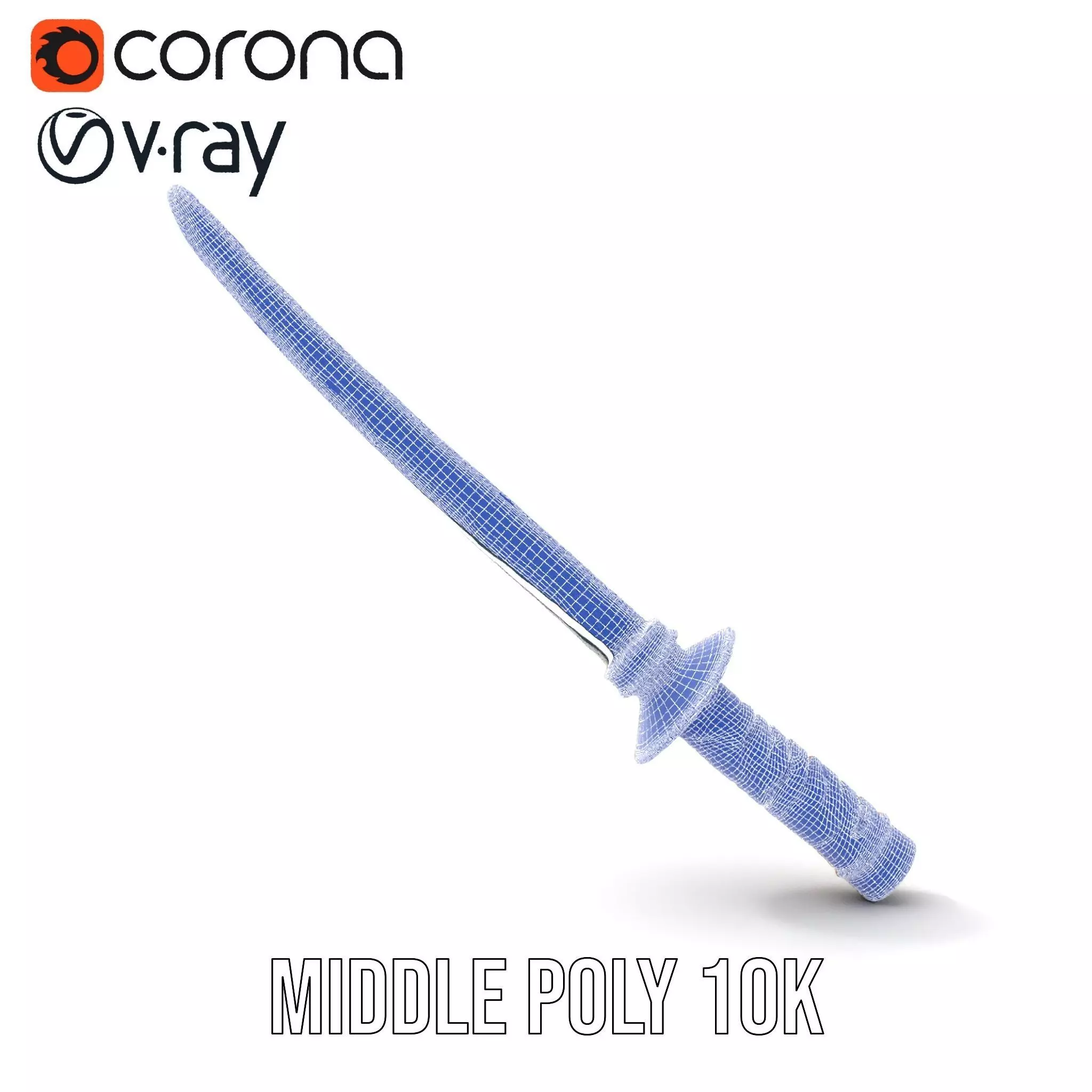 Elegant Katana Sword model pack Low-poly 3D model_11