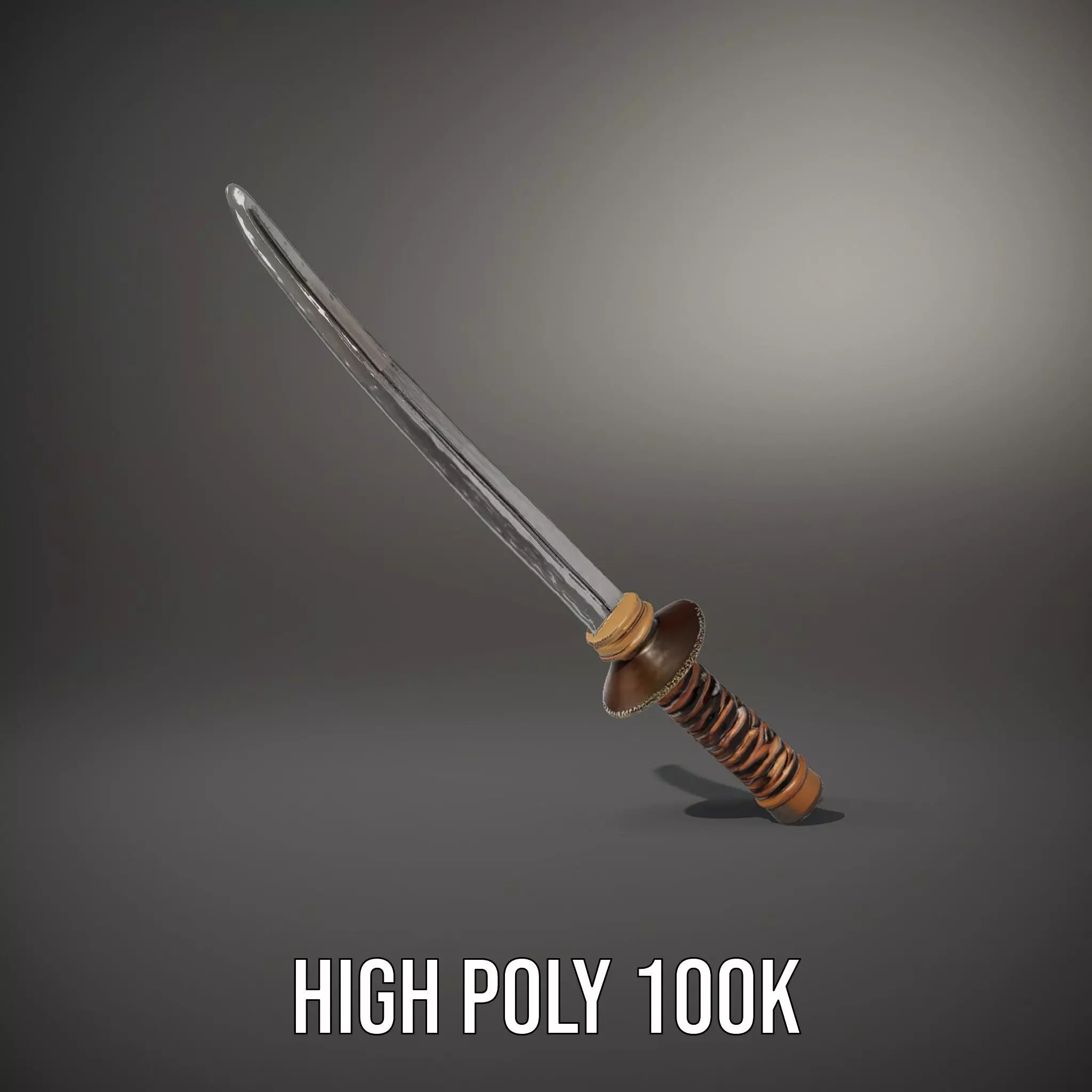 Elegant Katana Sword model pack Low-poly 3D model_8