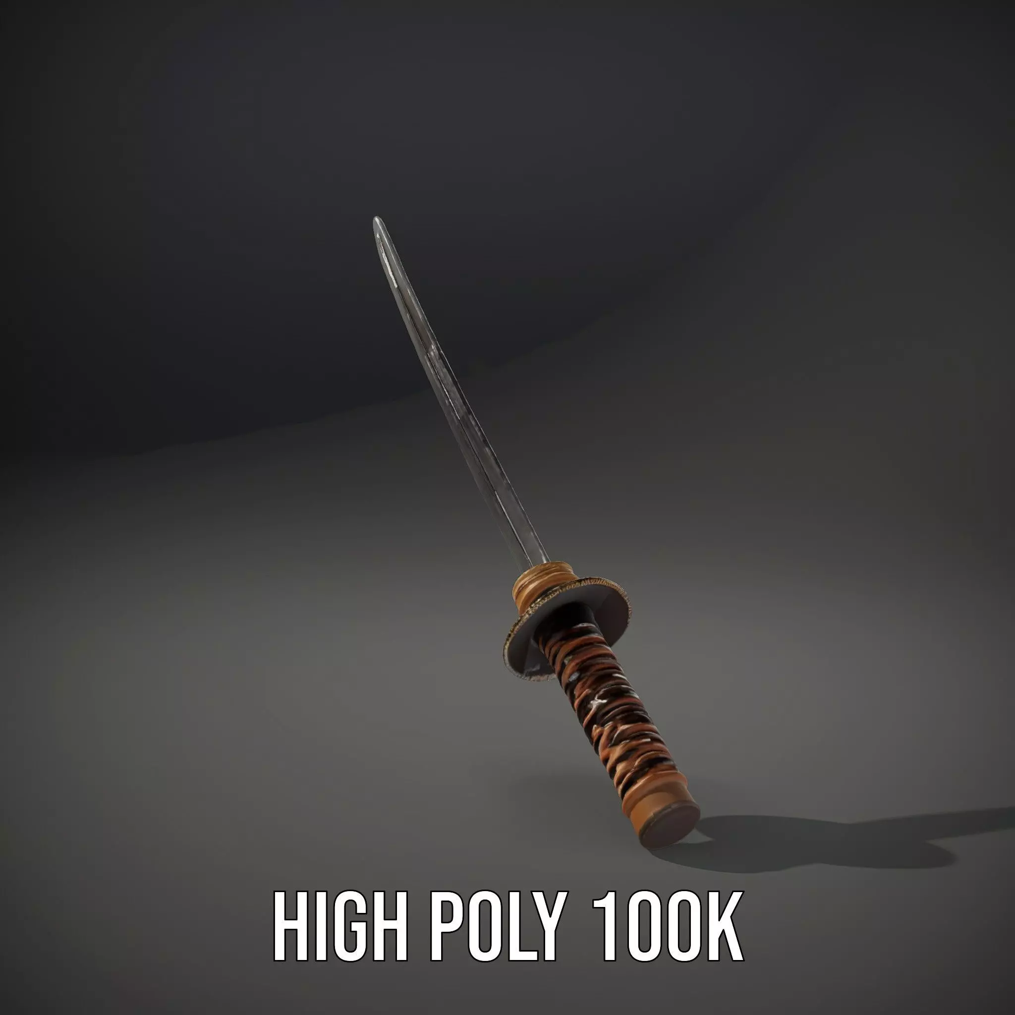 Elegant Katana Sword model pack Low-poly 3D model_10