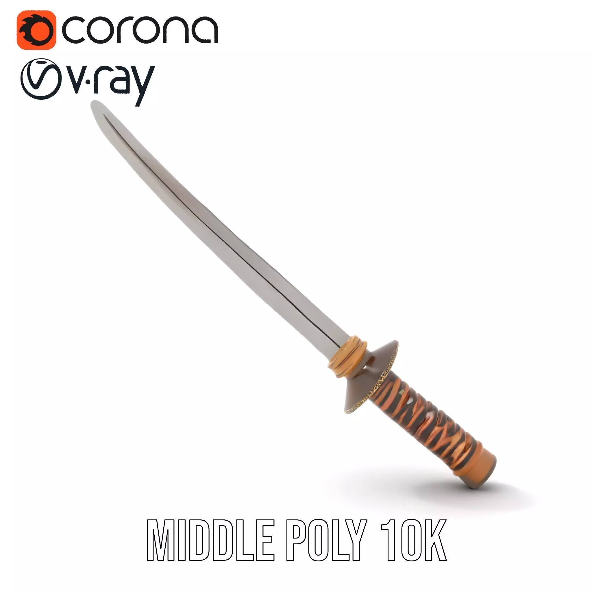 Elegant Katana Sword model pack Low-poly 3D model_29
