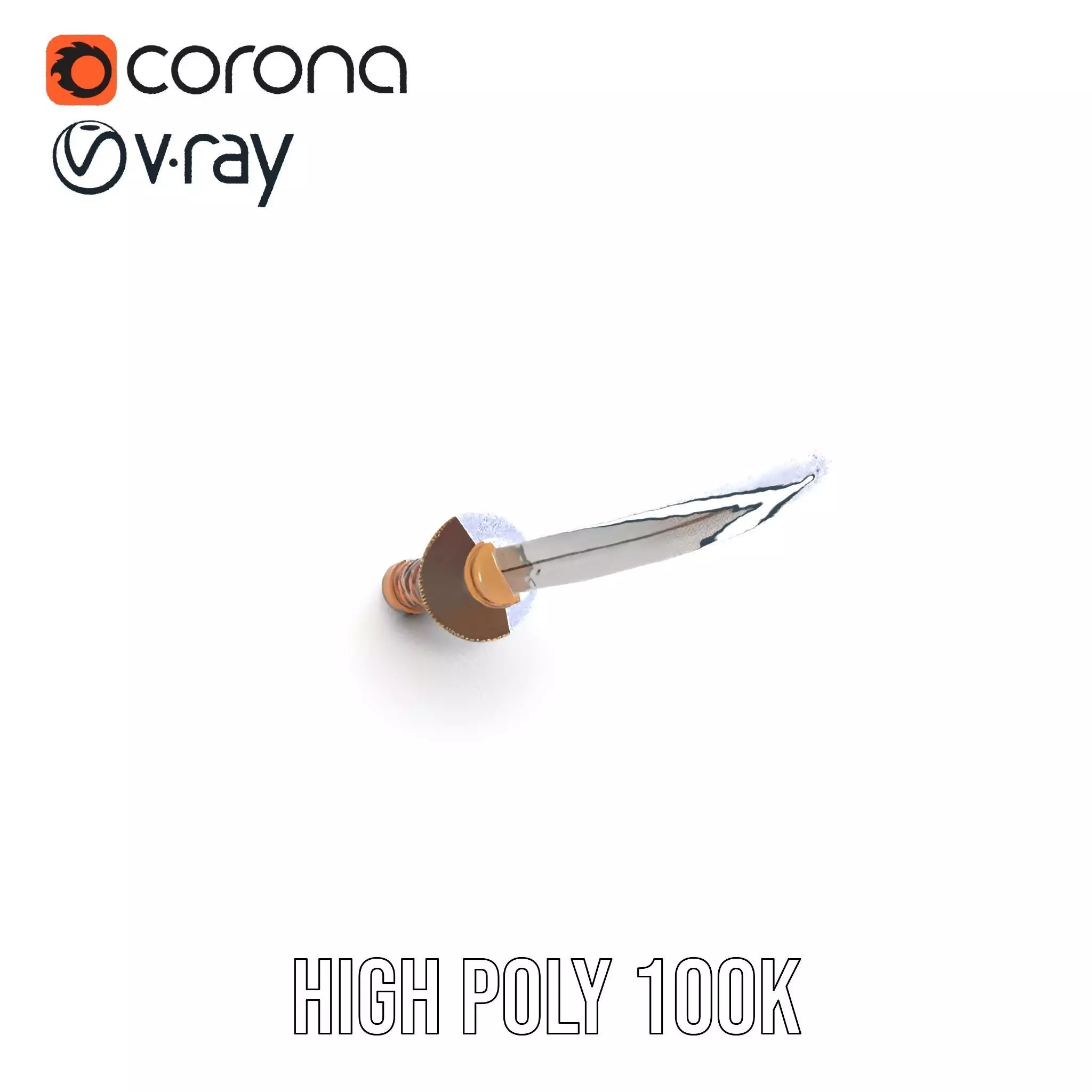 Elegant Katana Sword model pack Low-poly 3D model_31