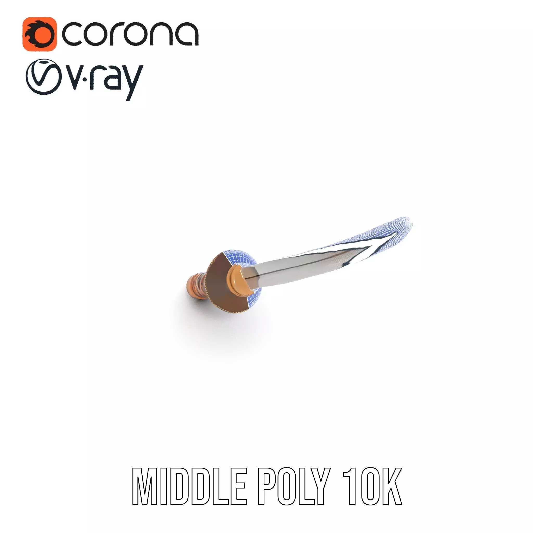 Elegant Katana Sword model pack Low-poly 3D model_5