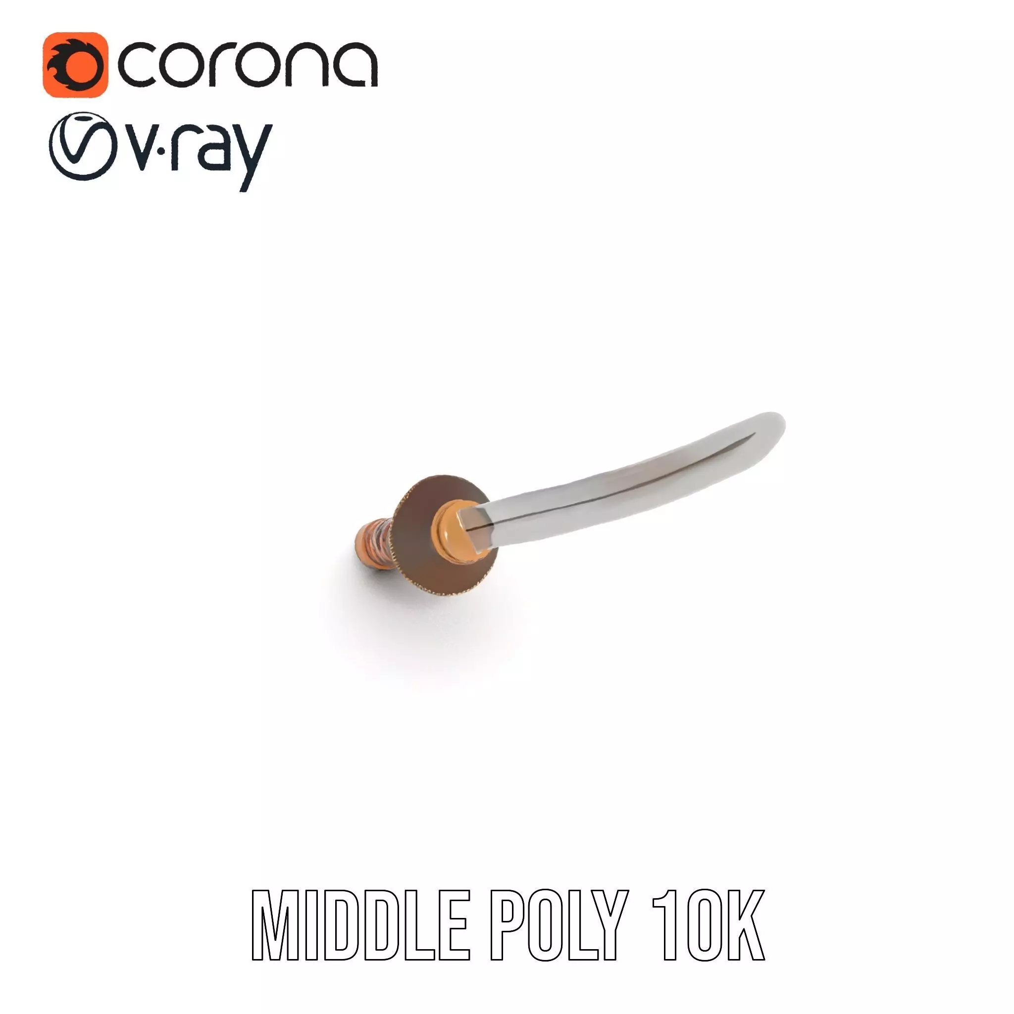 Elegant Katana Sword model pack Low-poly 3D model_15