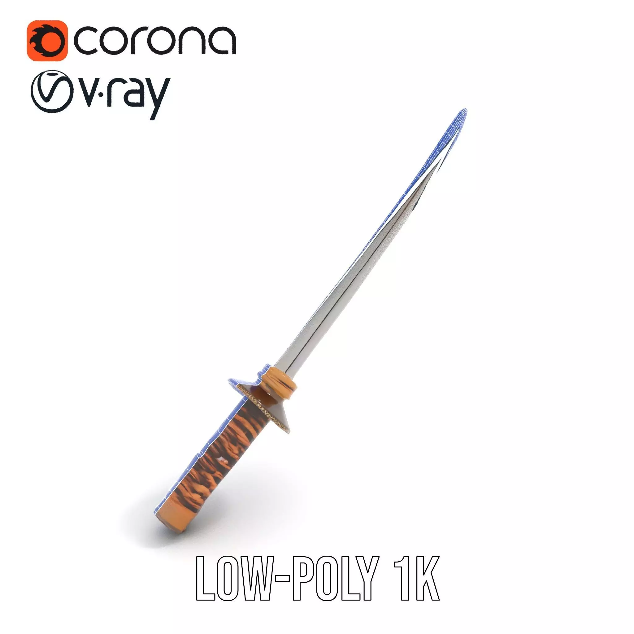 Elegant Katana Sword model pack Low-poly 3D model_28
