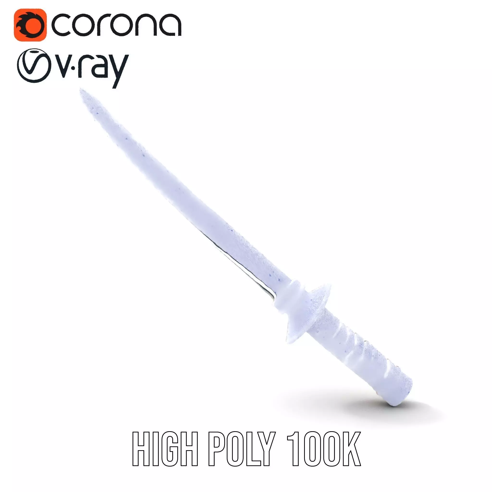 Elegant Katana Sword model pack Low-poly 3D model_33