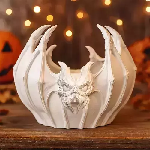 Vampire Bat Basket STL Halloween 3D Print Decor