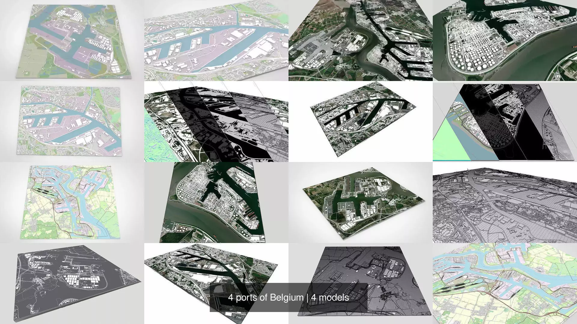 4 ports of Belgium 3D Model Collection_0