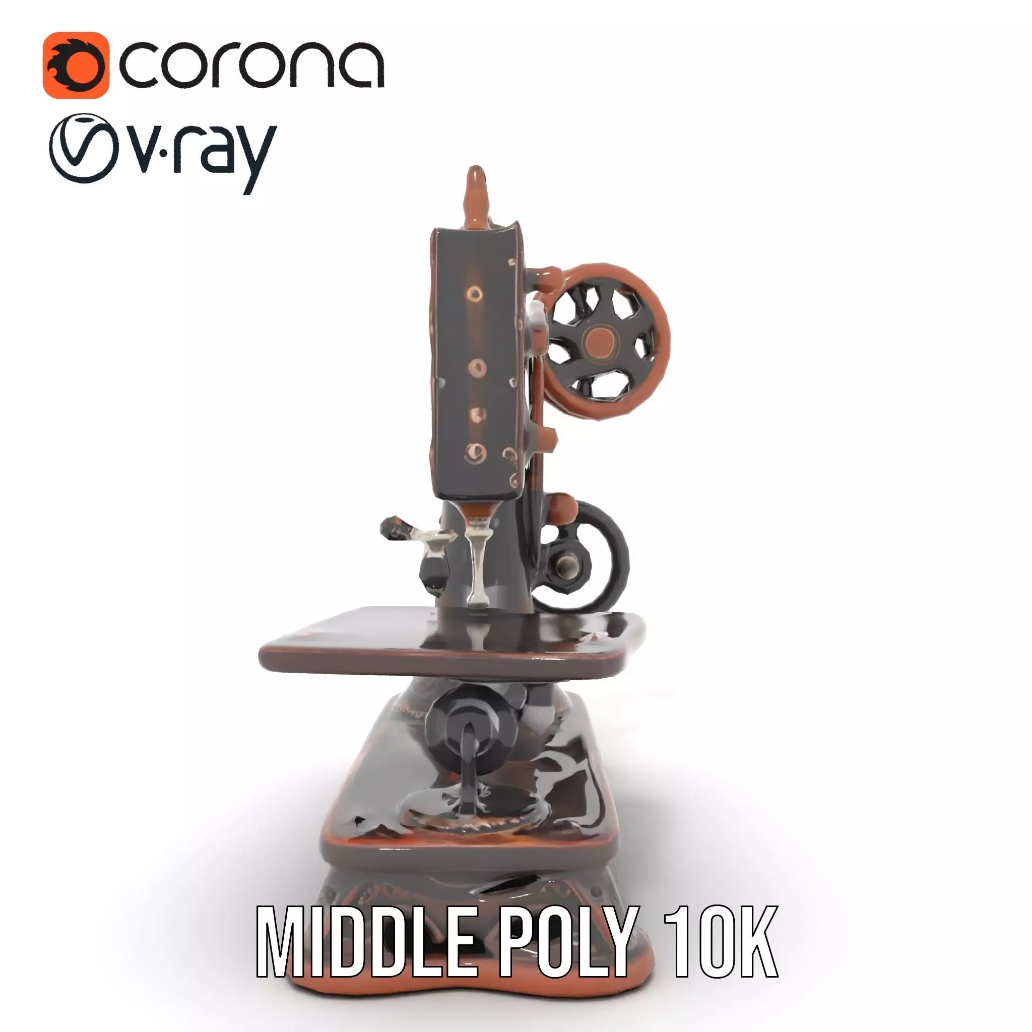 Vintage Sewing Machine model pack Low-poly 3D model_22