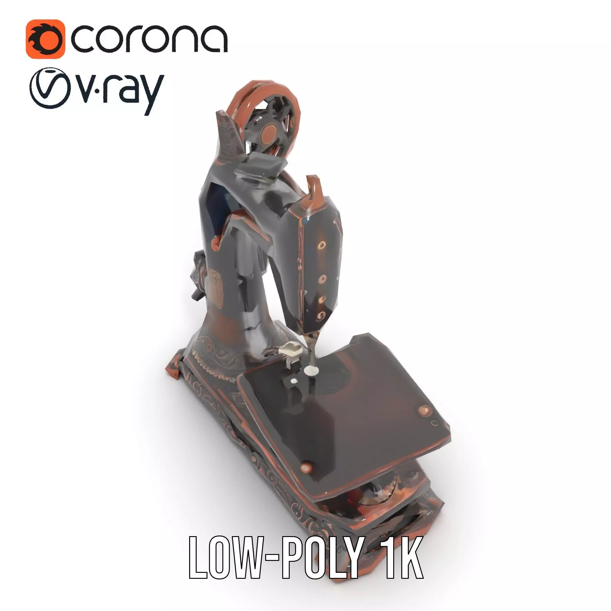 Vintage Sewing Machine model pack Low-poly 3D model_12