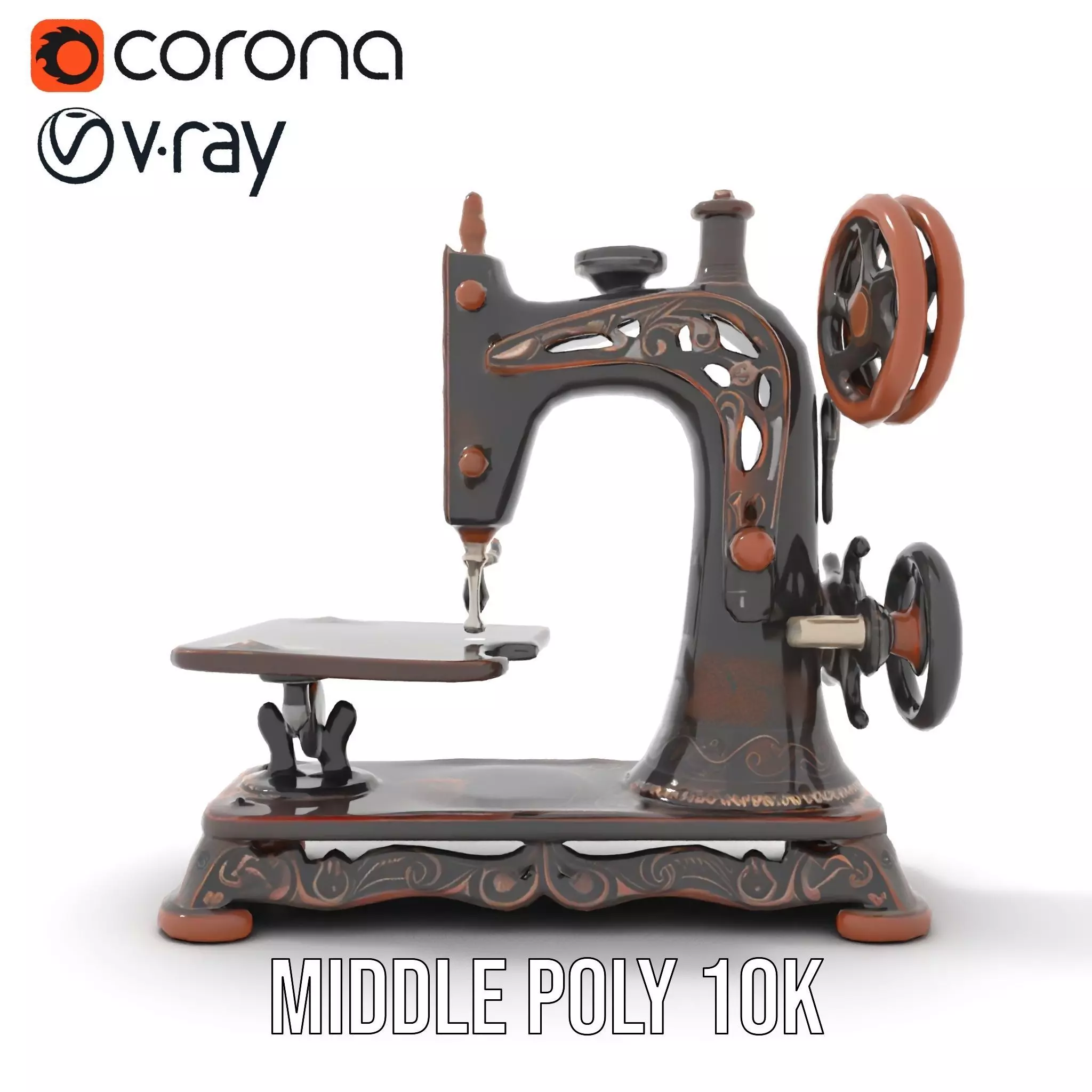 Vintage Sewing Machine model pack Low-poly 3D model_16