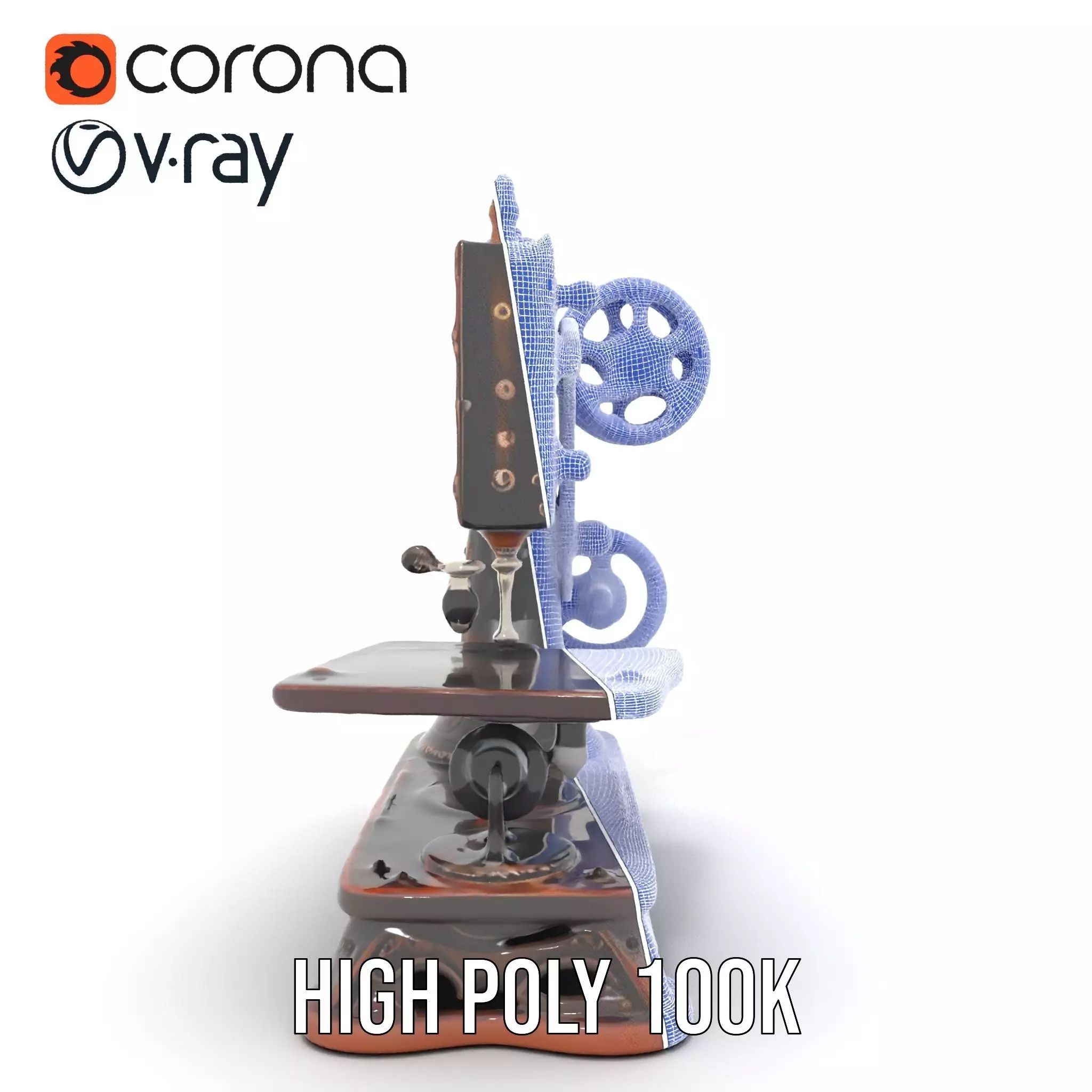 Vintage Sewing Machine model pack Low-poly 3D model_31