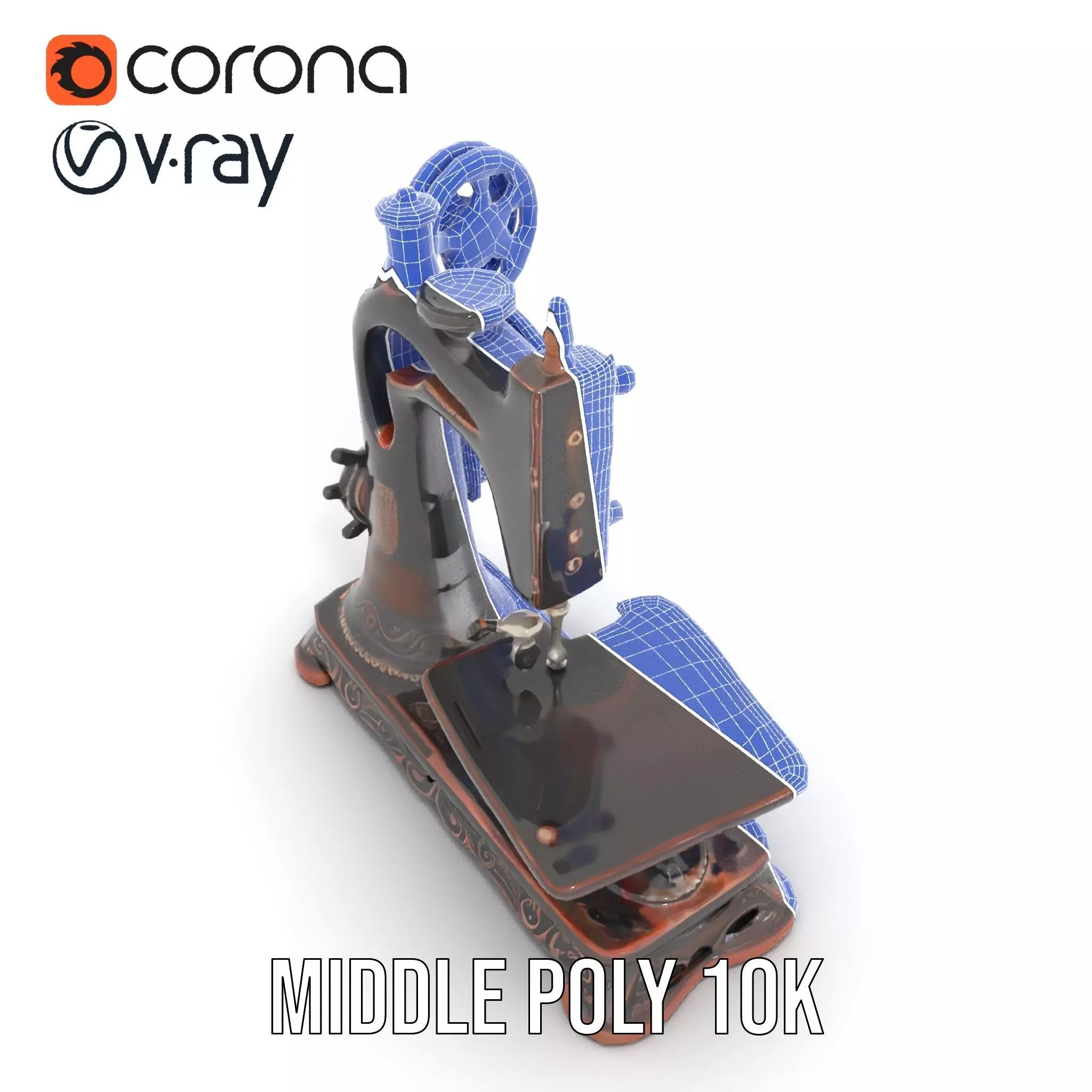 Vintage Sewing Machine model pack Low-poly 3D model_24