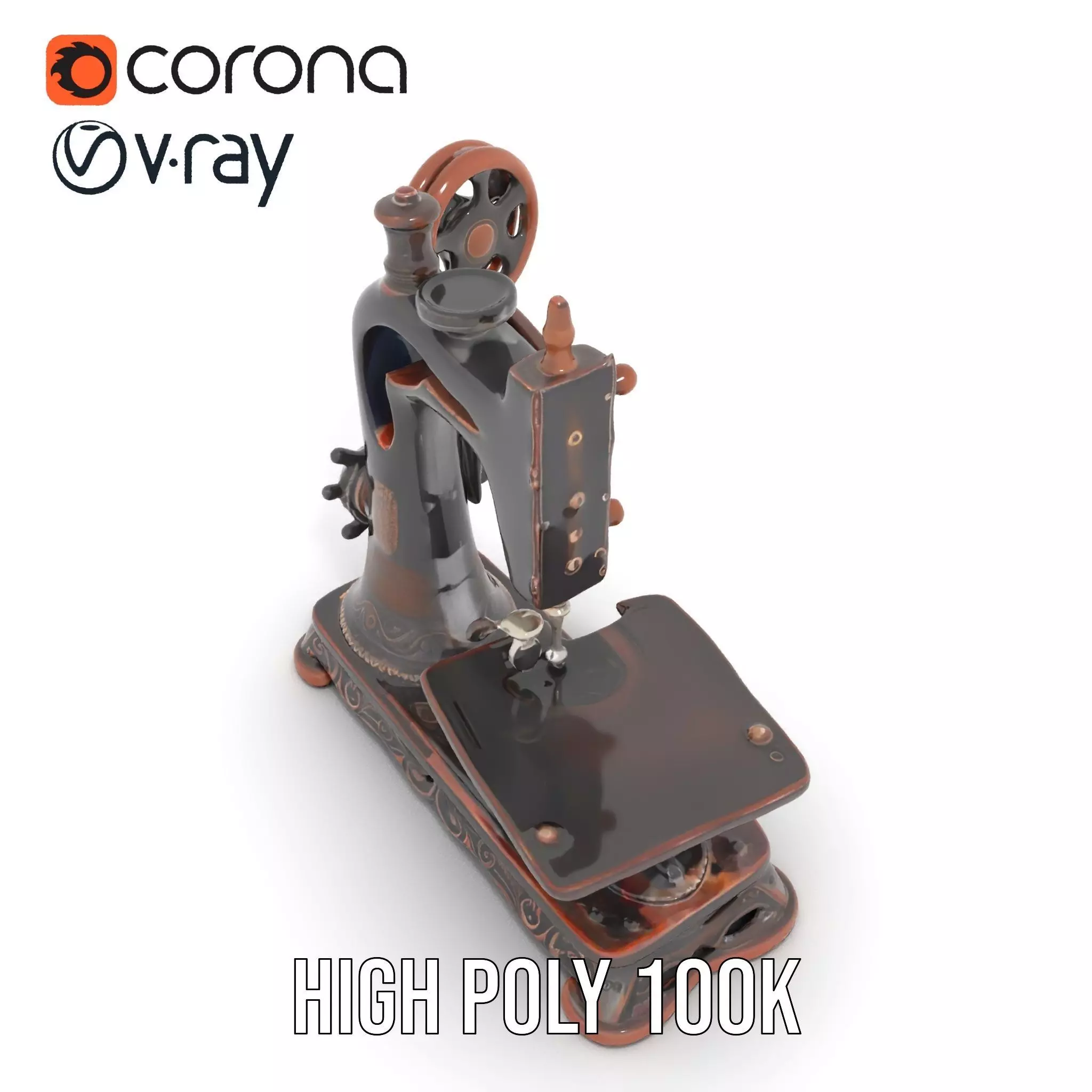 Vintage Sewing Machine model pack Low-poly 3D model_15