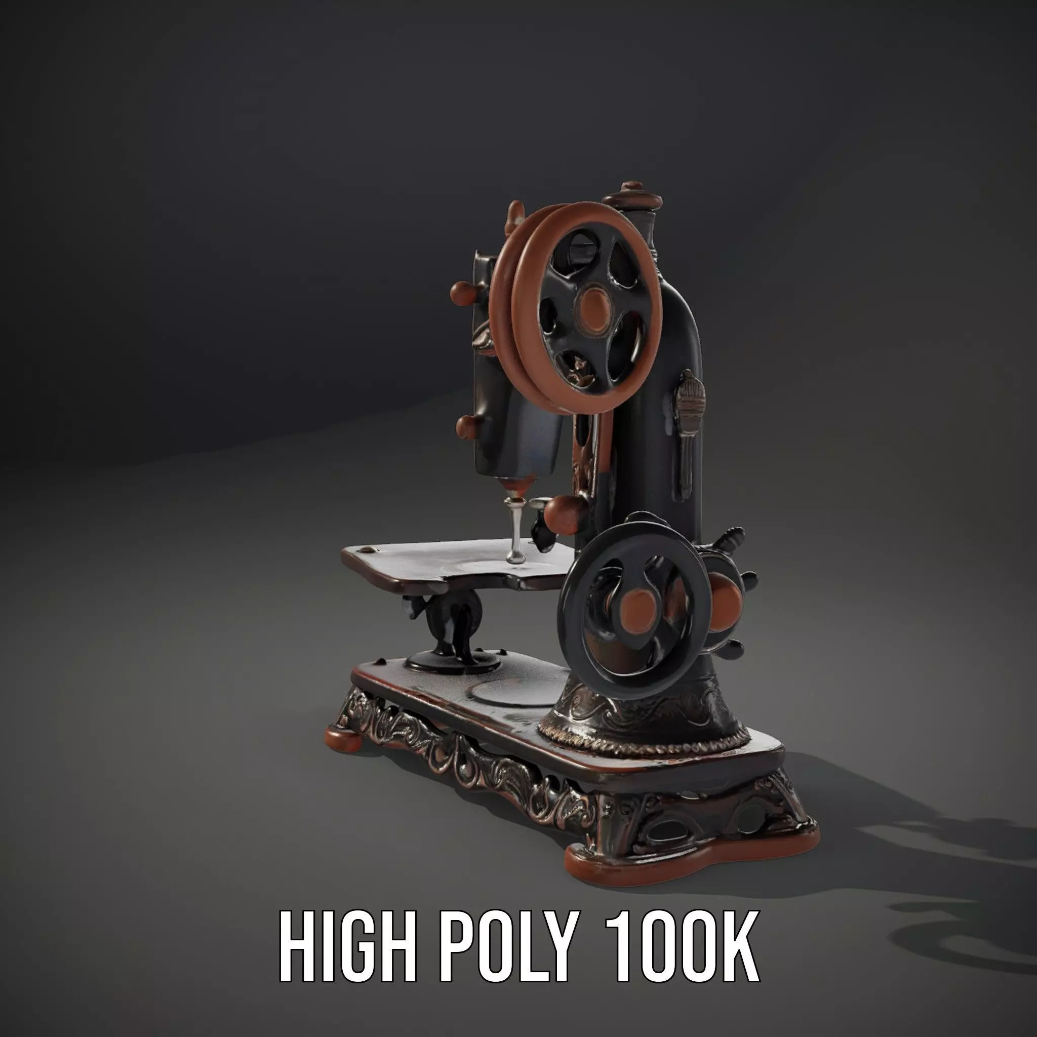 Vintage Sewing Machine model pack Low-poly 3D model_10