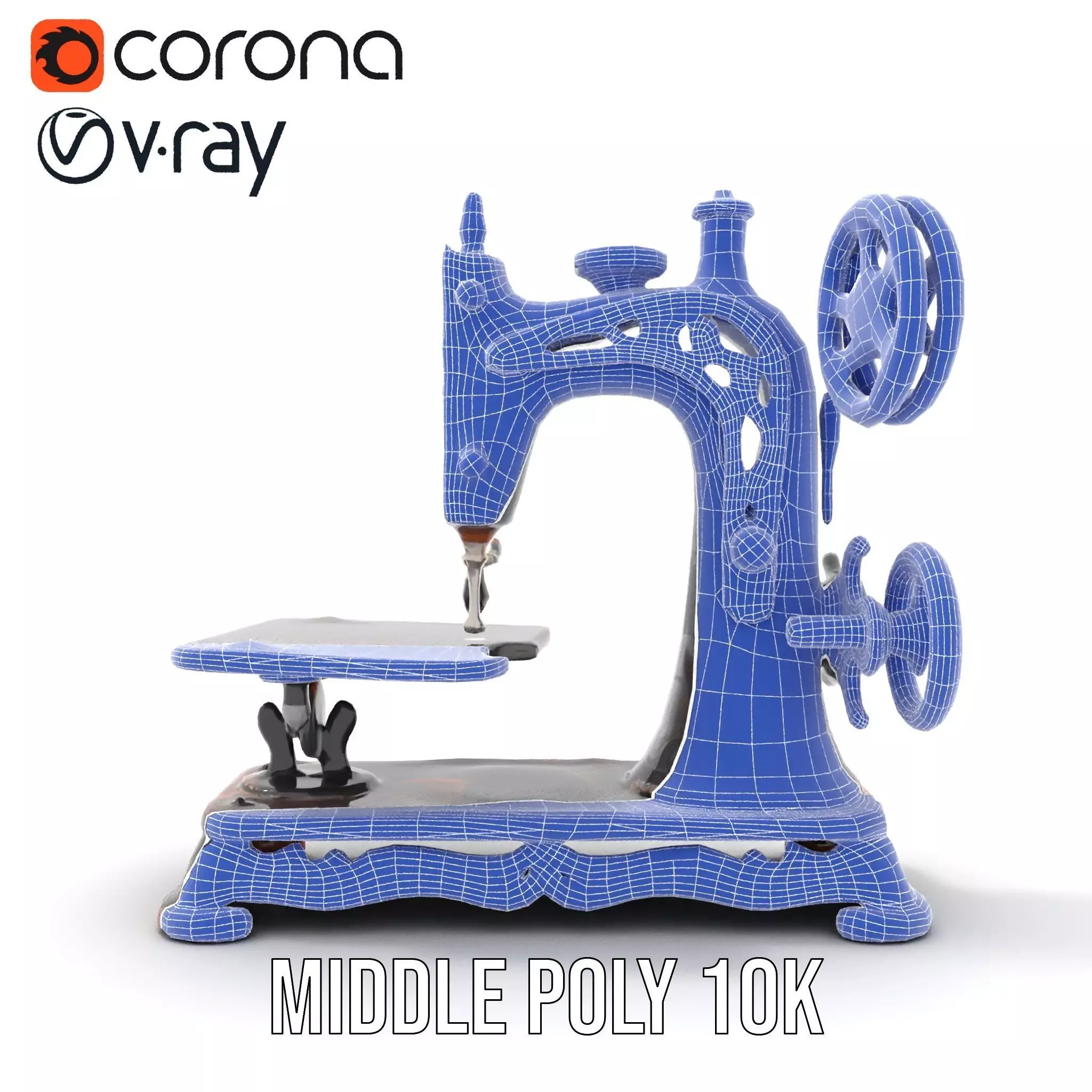 Vintage Sewing Machine model pack Low-poly 3D model_13