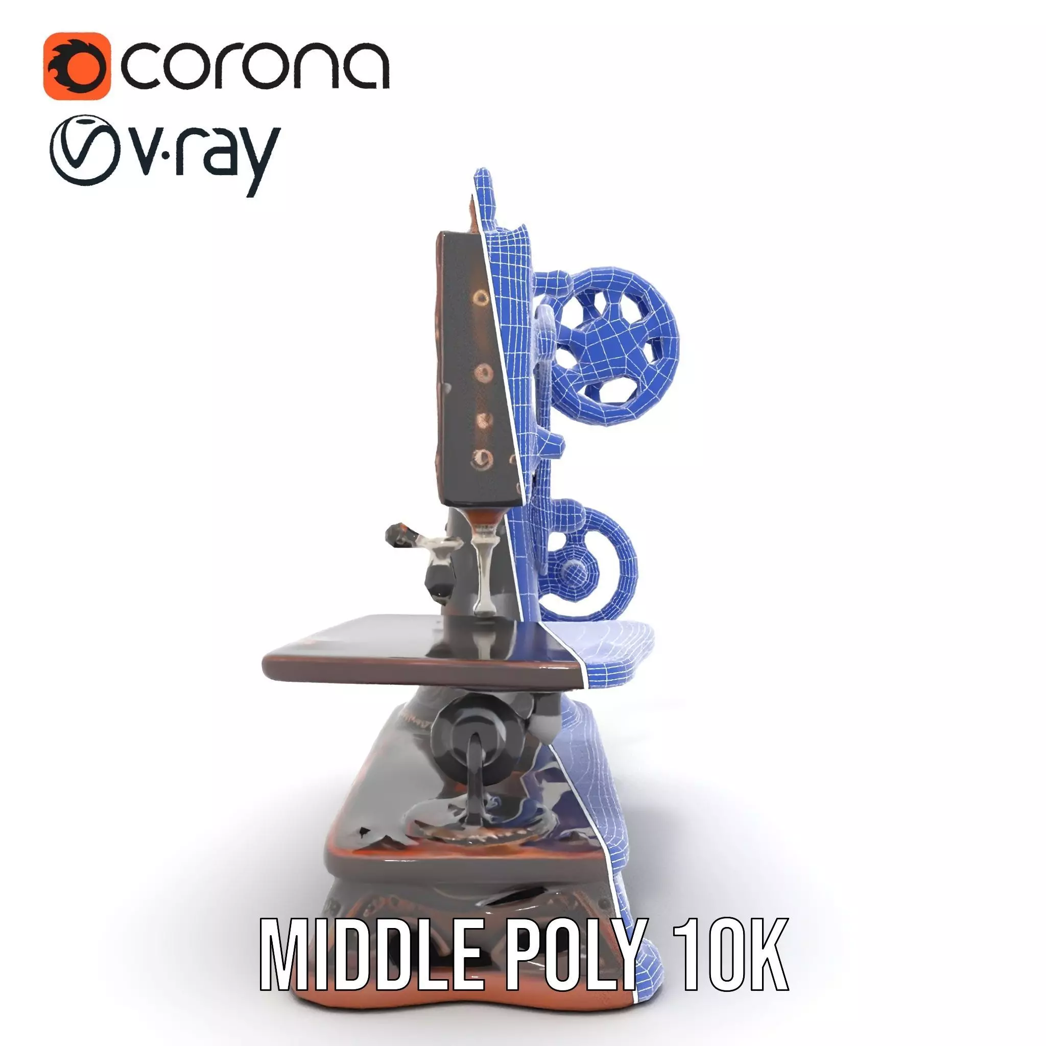 Vintage Sewing Machine model pack Low-poly 3D model_27