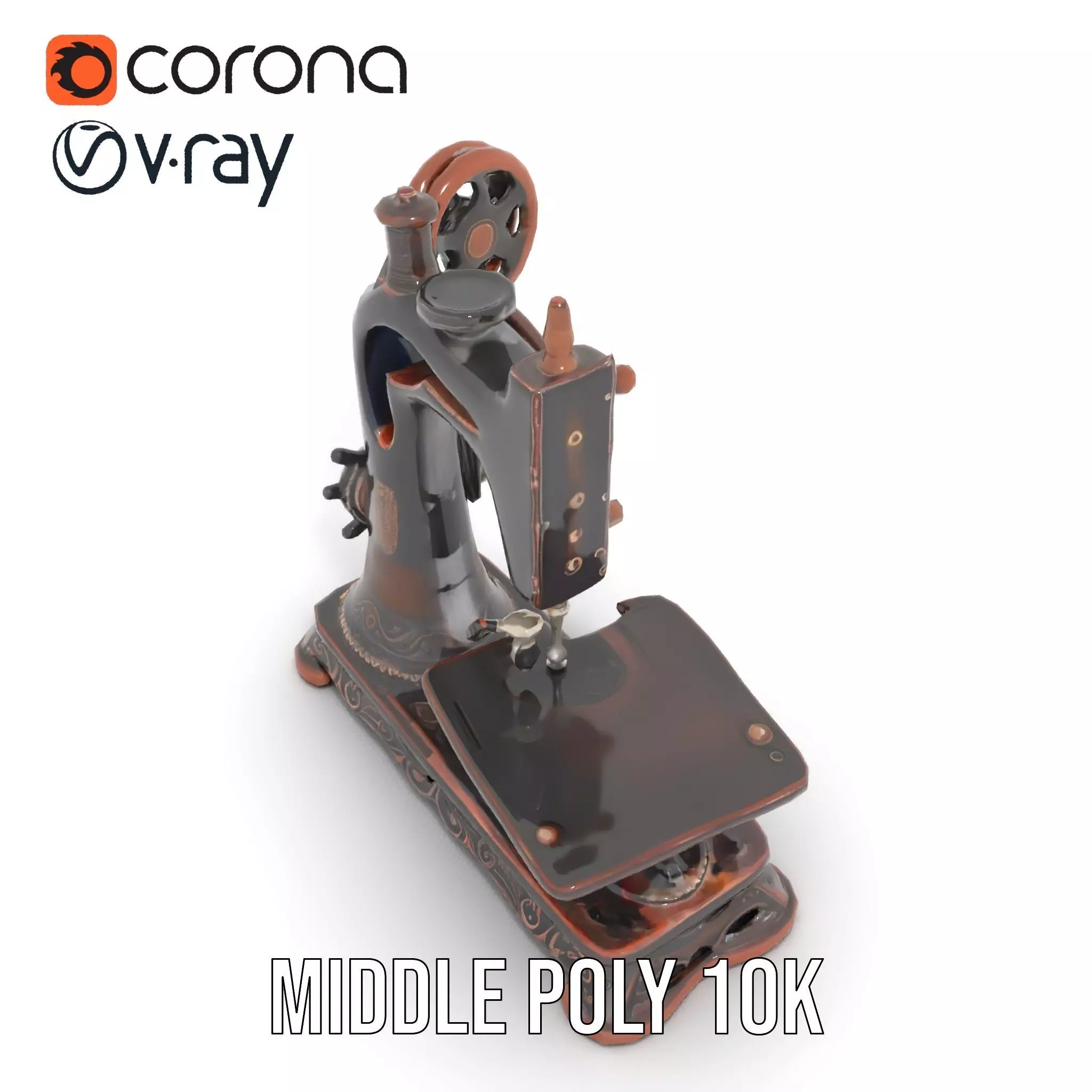 Vintage Sewing Machine model pack Low-poly 3D model_29