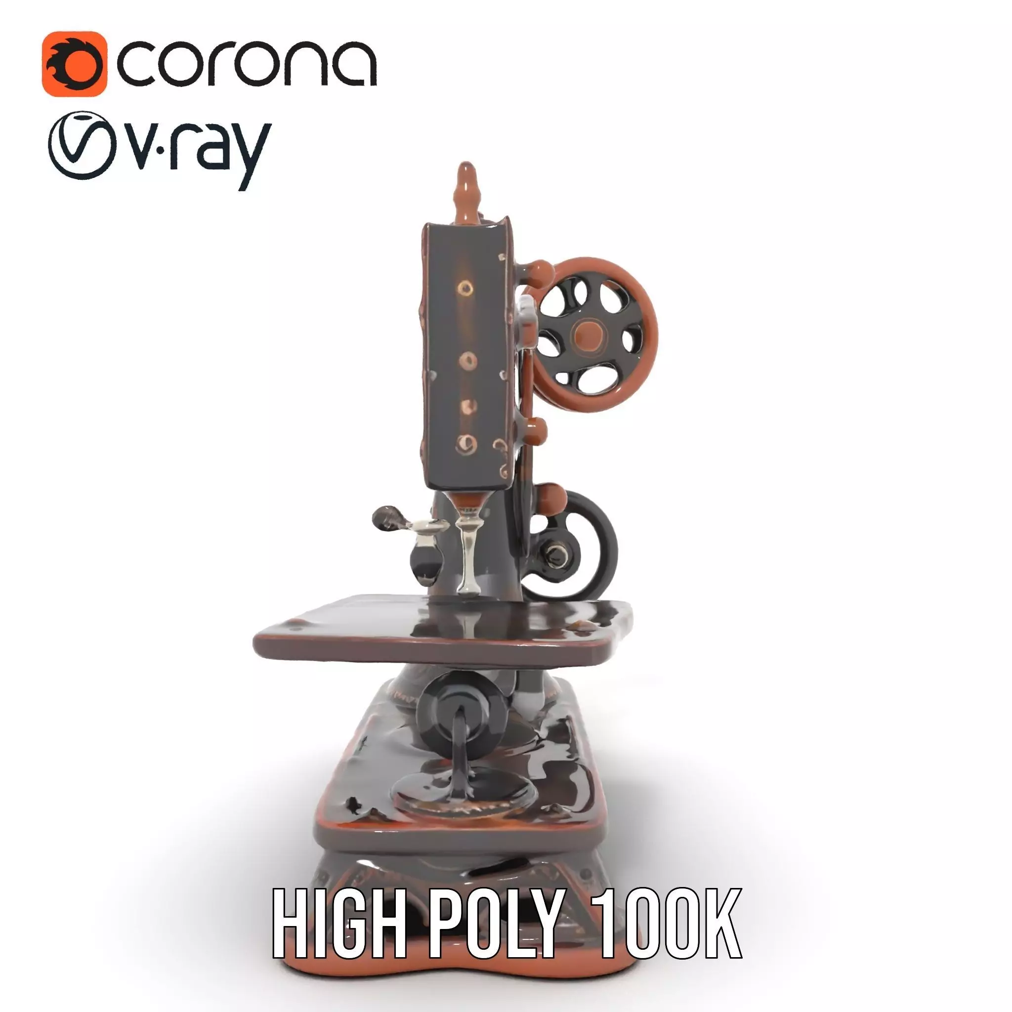 Vintage Sewing Machine model pack Low-poly 3D model_26