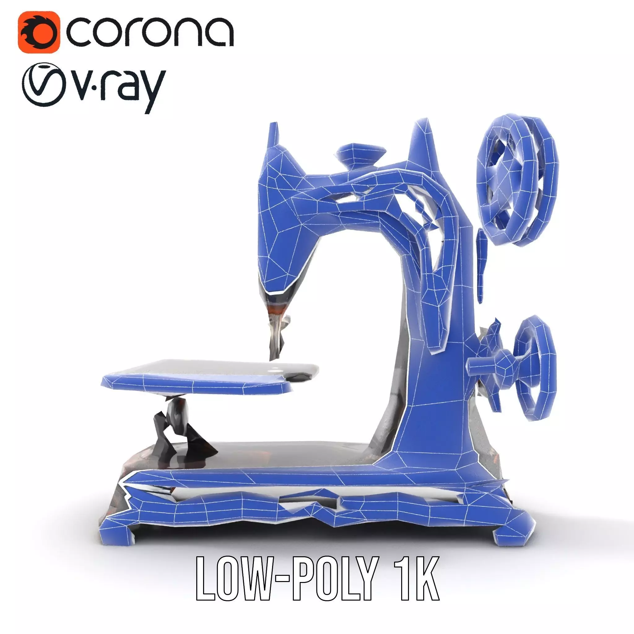 Vintage Sewing Machine model pack Low-poly 3D model_20