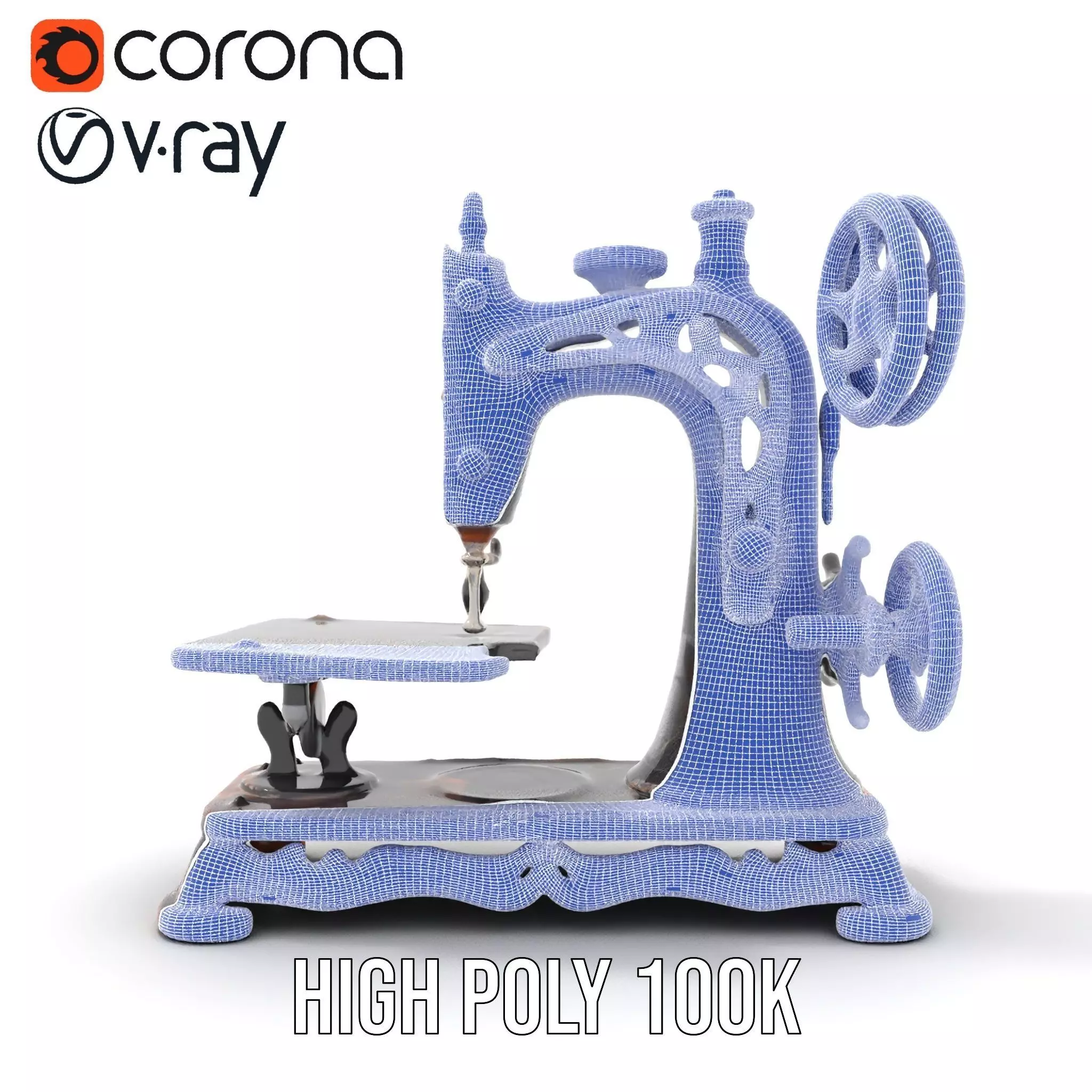 Vintage Sewing Machine model pack Low-poly 3D model_32