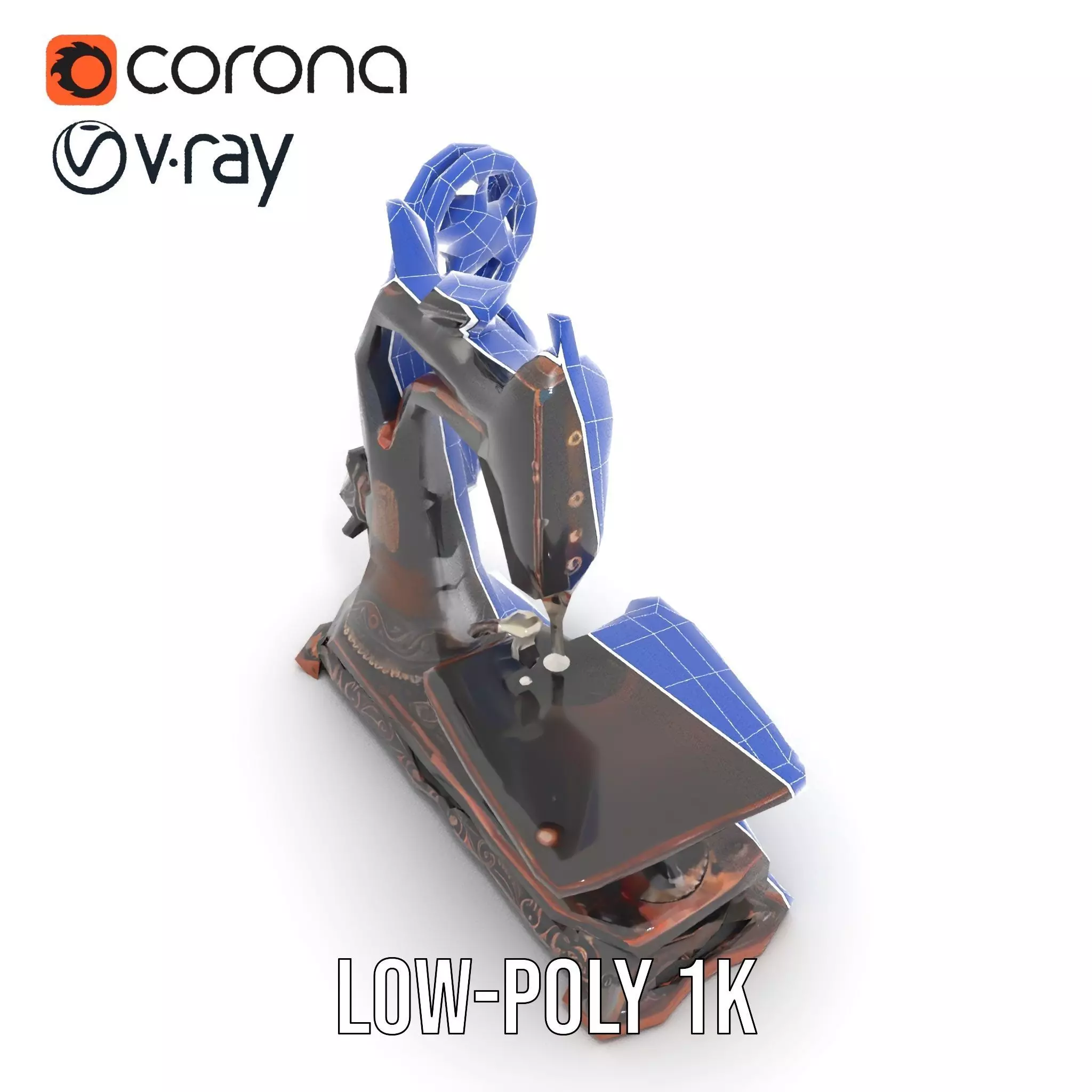 Vintage Sewing Machine model pack Low-poly 3D model_28